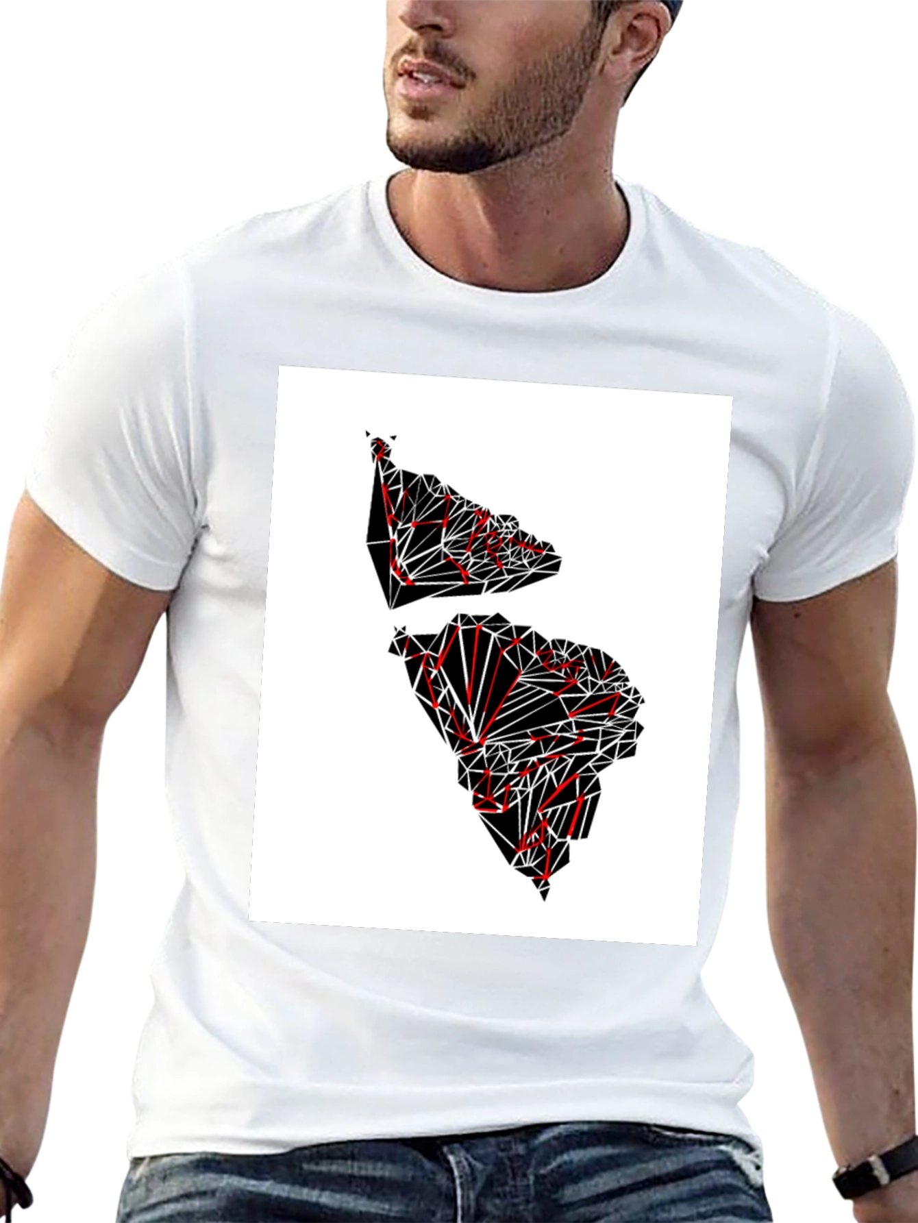 Camiseta Hombre Diseño Geométrico América