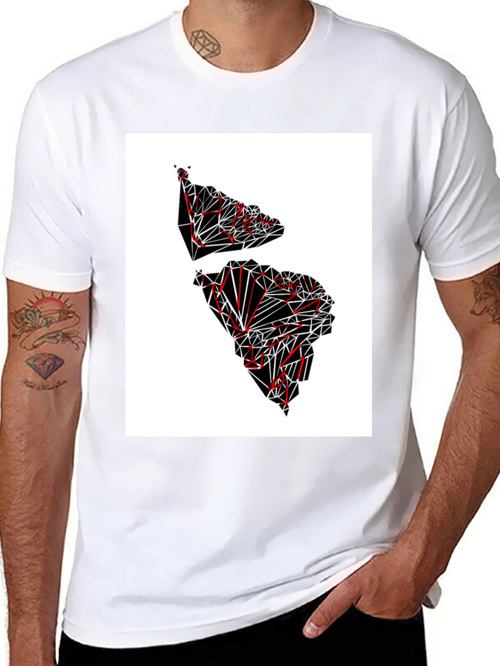 Camiseta Hombre Diseño Geométrico América