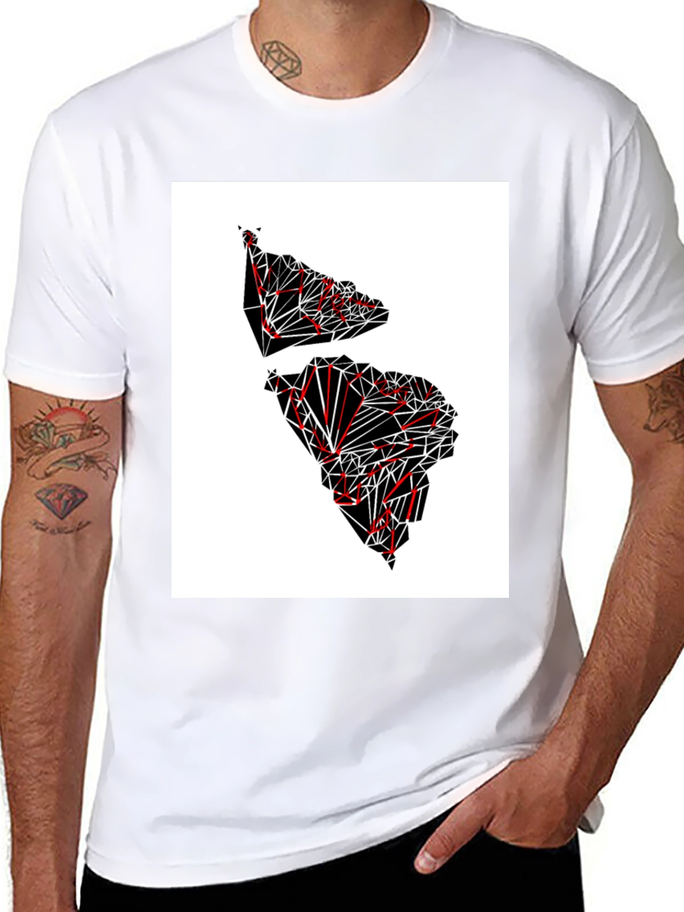Camiseta Hombre Diseño Geométrico América