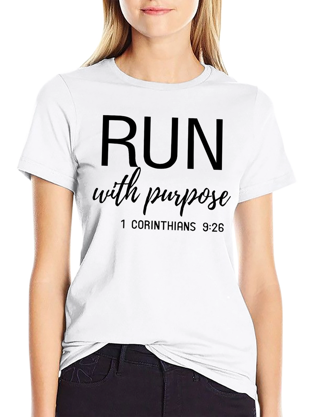 Camiseta Deportiva Motivacional Cristiana Negra