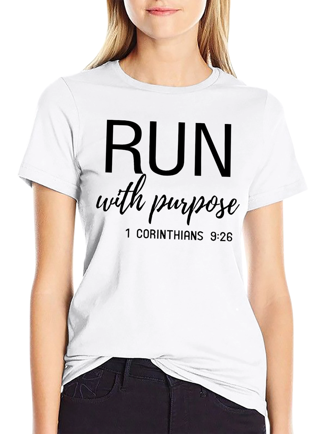 Camiseta Deportiva Motivacional Cristiana Negra