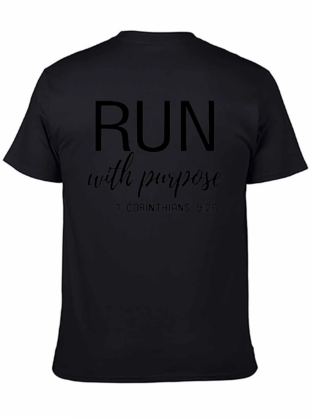 Camiseta Deportiva Motivacional Cristiana Negra