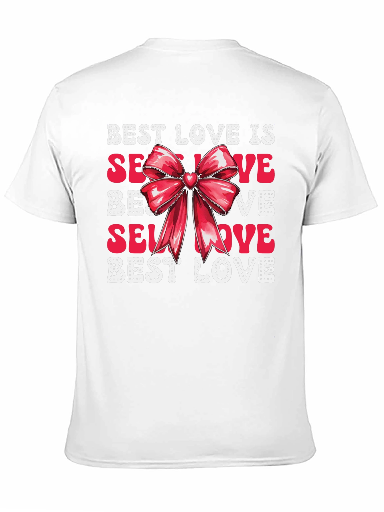 Camiseta Negra Best Love con Lazo Rojo Romántico