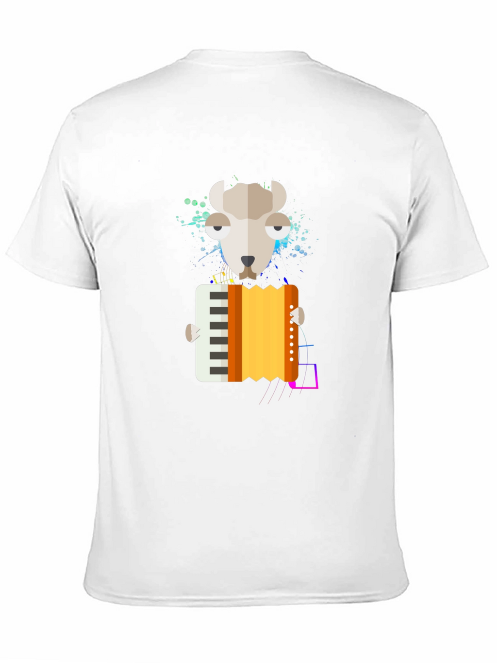 Camiseta Negra con Diseño de Oveja Músico