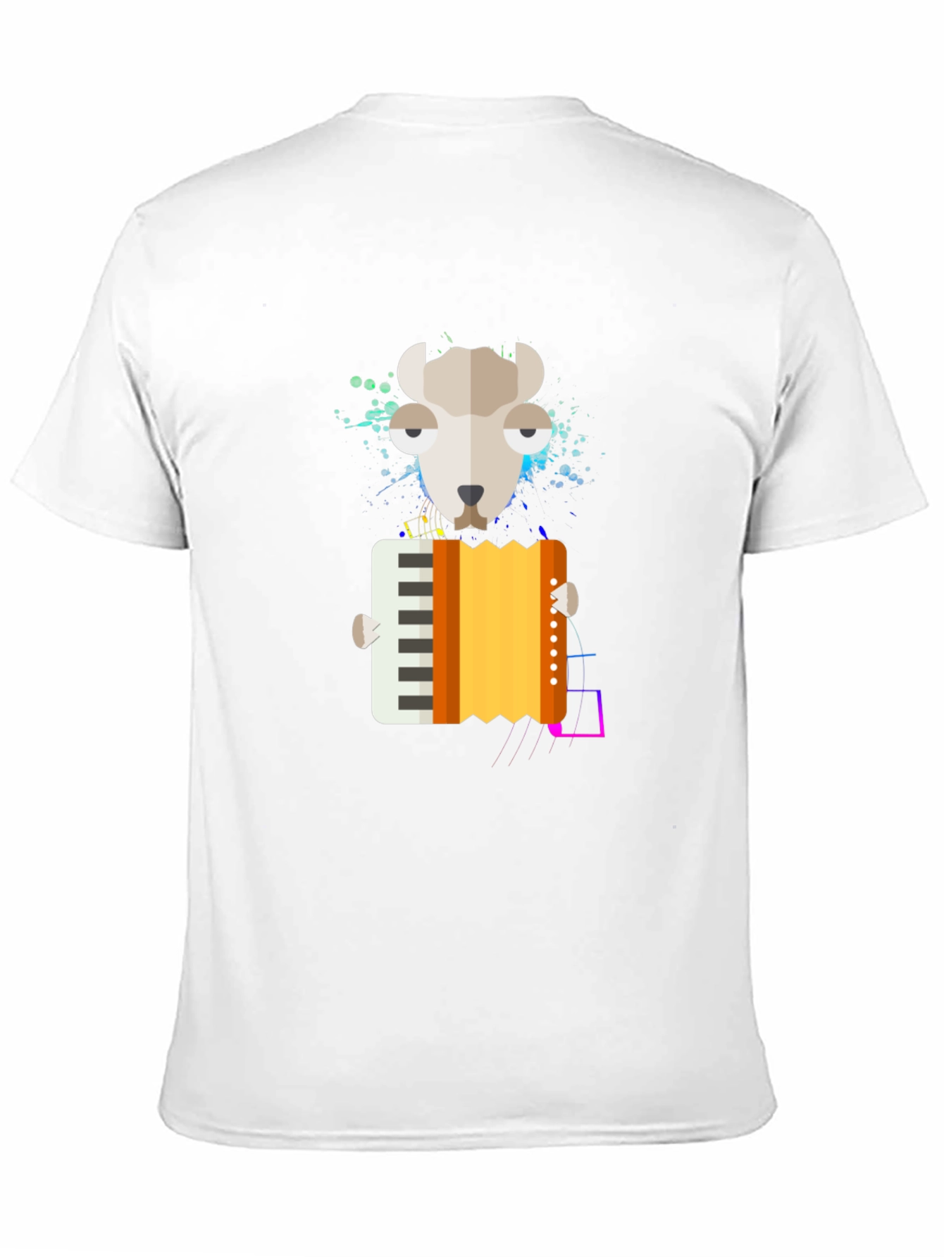 Camiseta Negra con Diseño de Oveja Músico