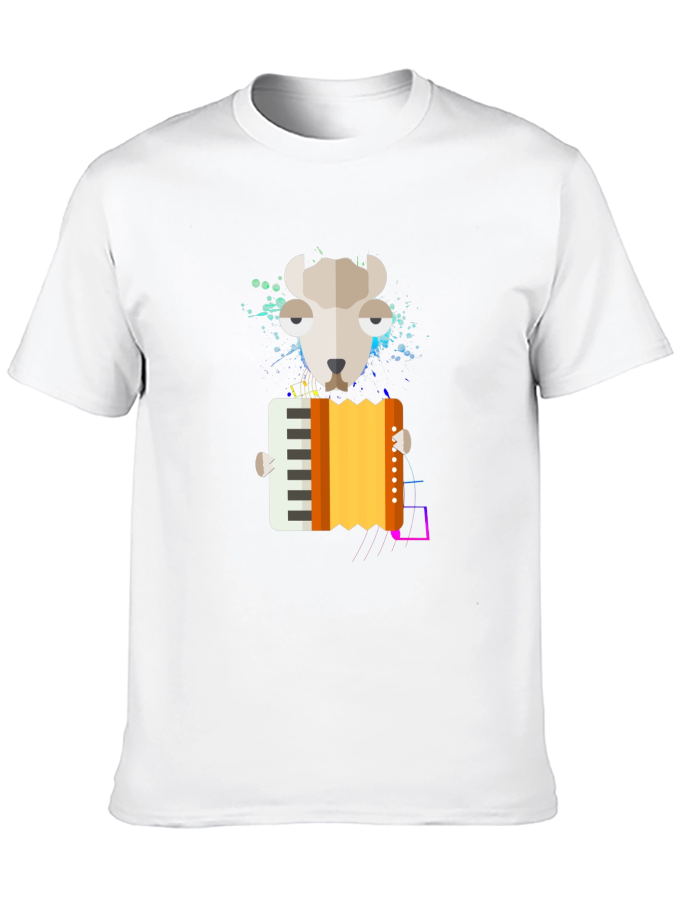 Camiseta Negra con Diseño de Oveja Músico