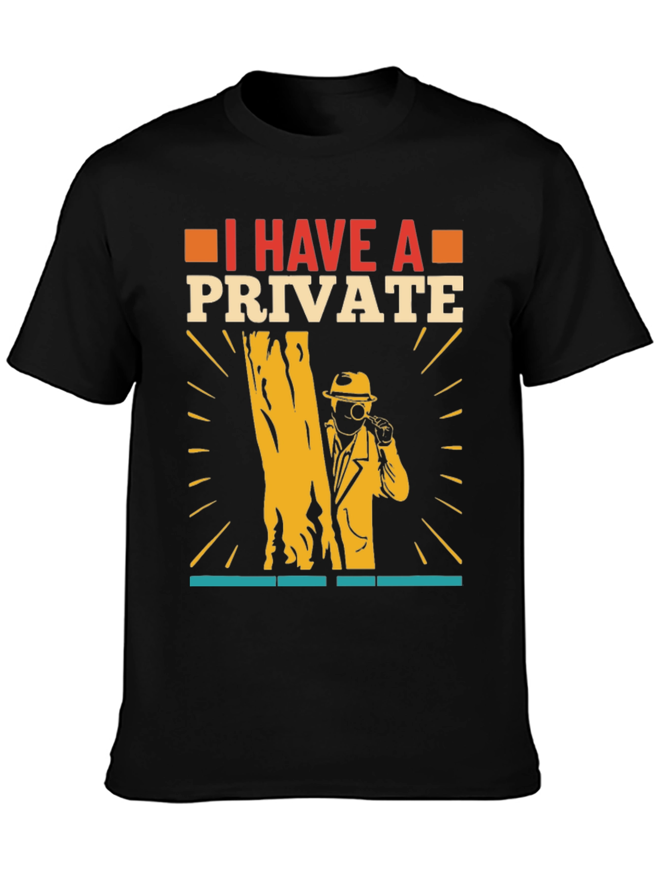 Camiseta Negra con Diseño de Detective Privado