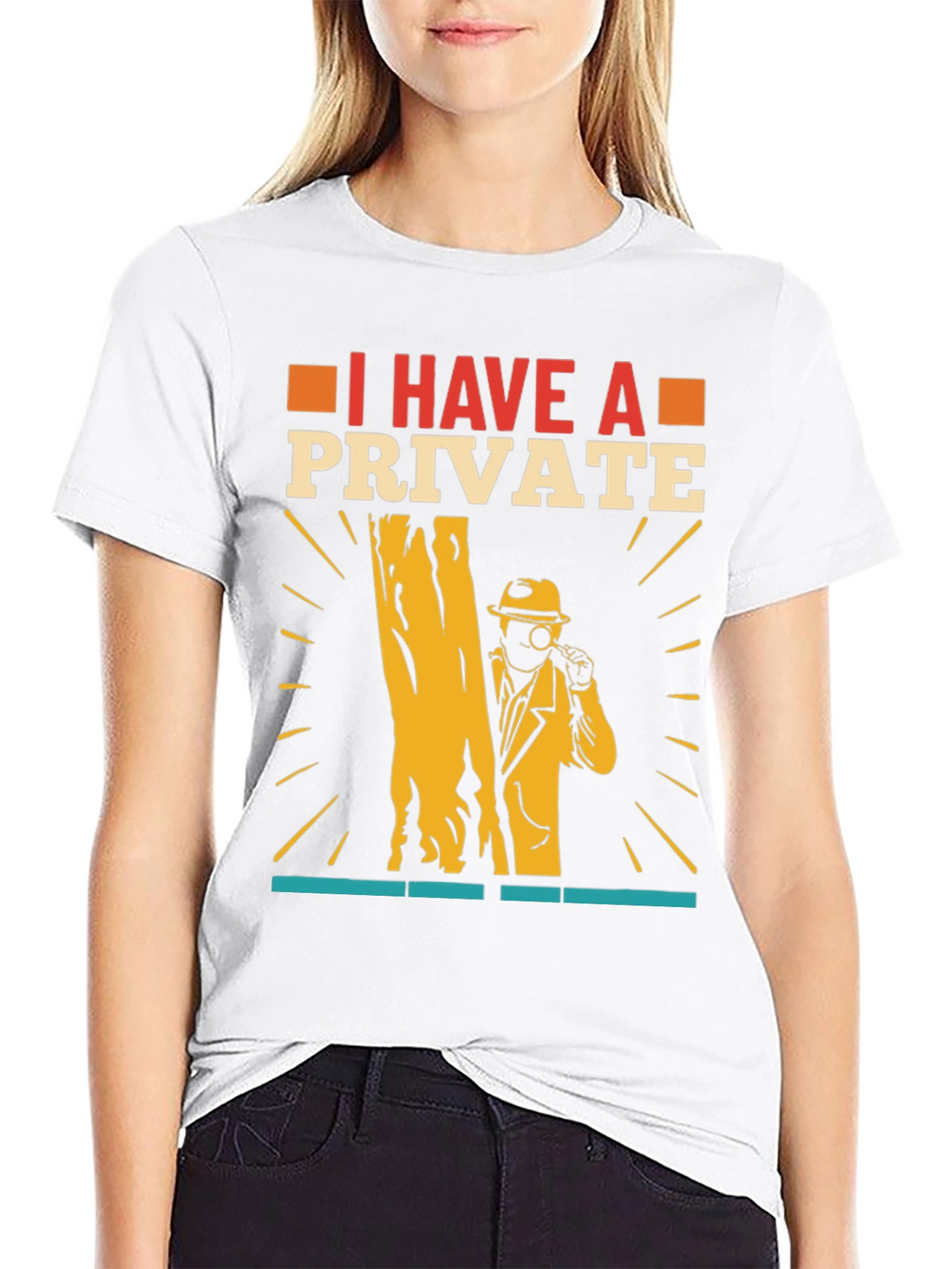 Camiseta Negra con Diseño de Detective Privado