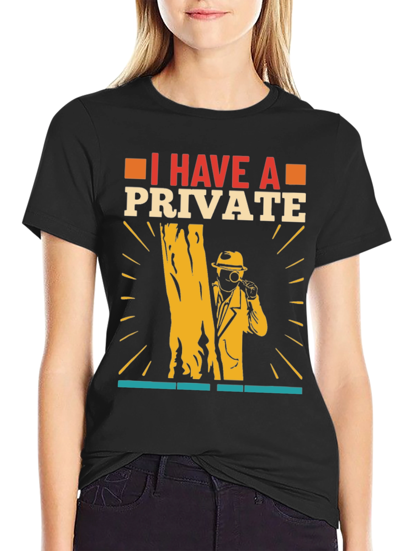 Camiseta Negra con Diseño de Detective Privado