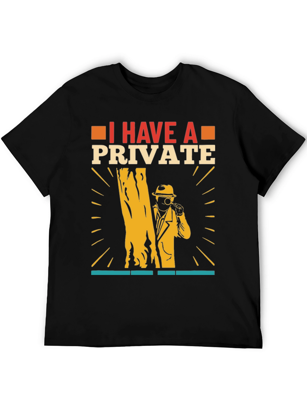 Camiseta Negra con Diseño de Detective Privado
