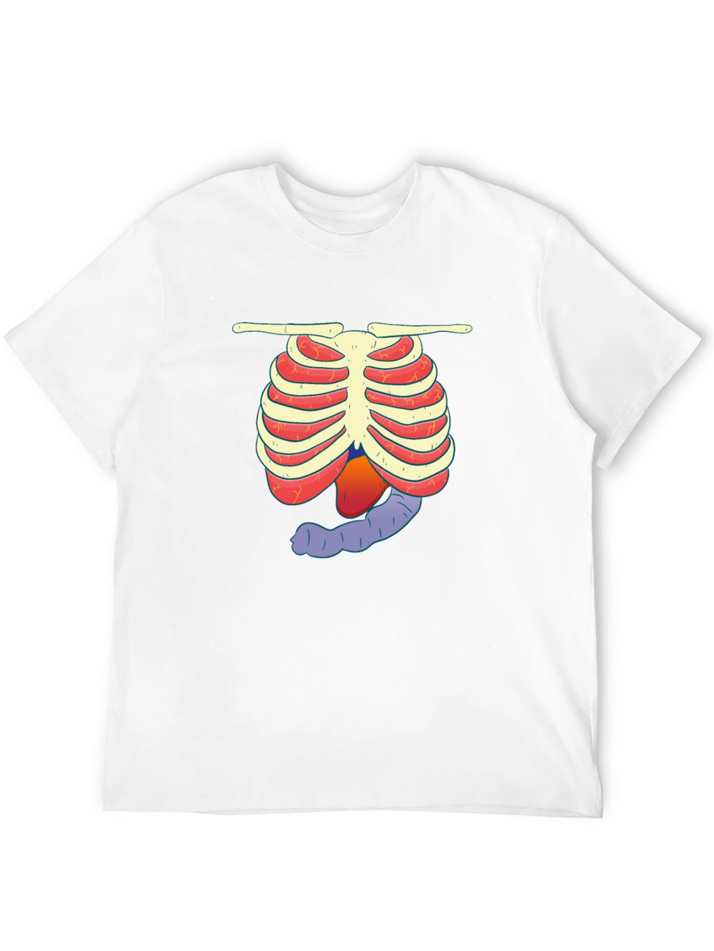 Camiseta Negra con Diseño Anatómico Divertido