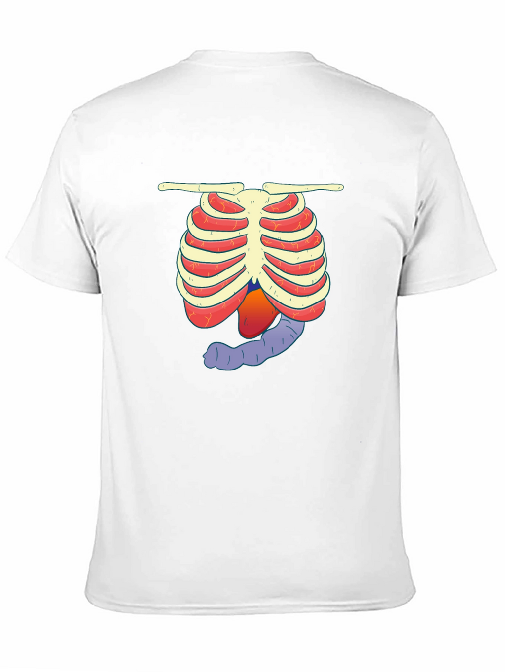 Camiseta Negra con Diseño Anatómico Divertido