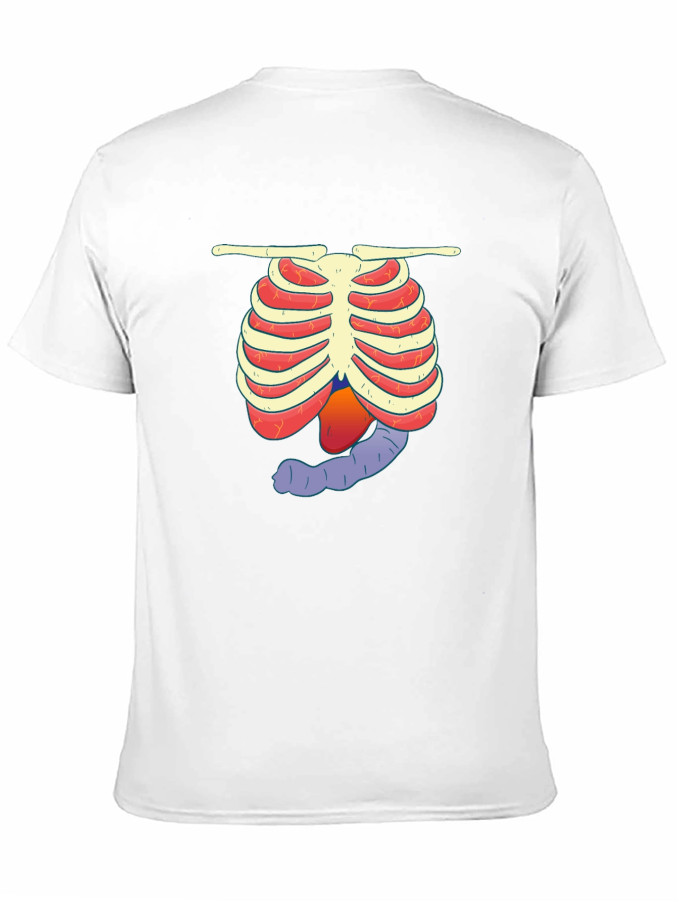 Camiseta Negra con Diseño Anatómico Divertido