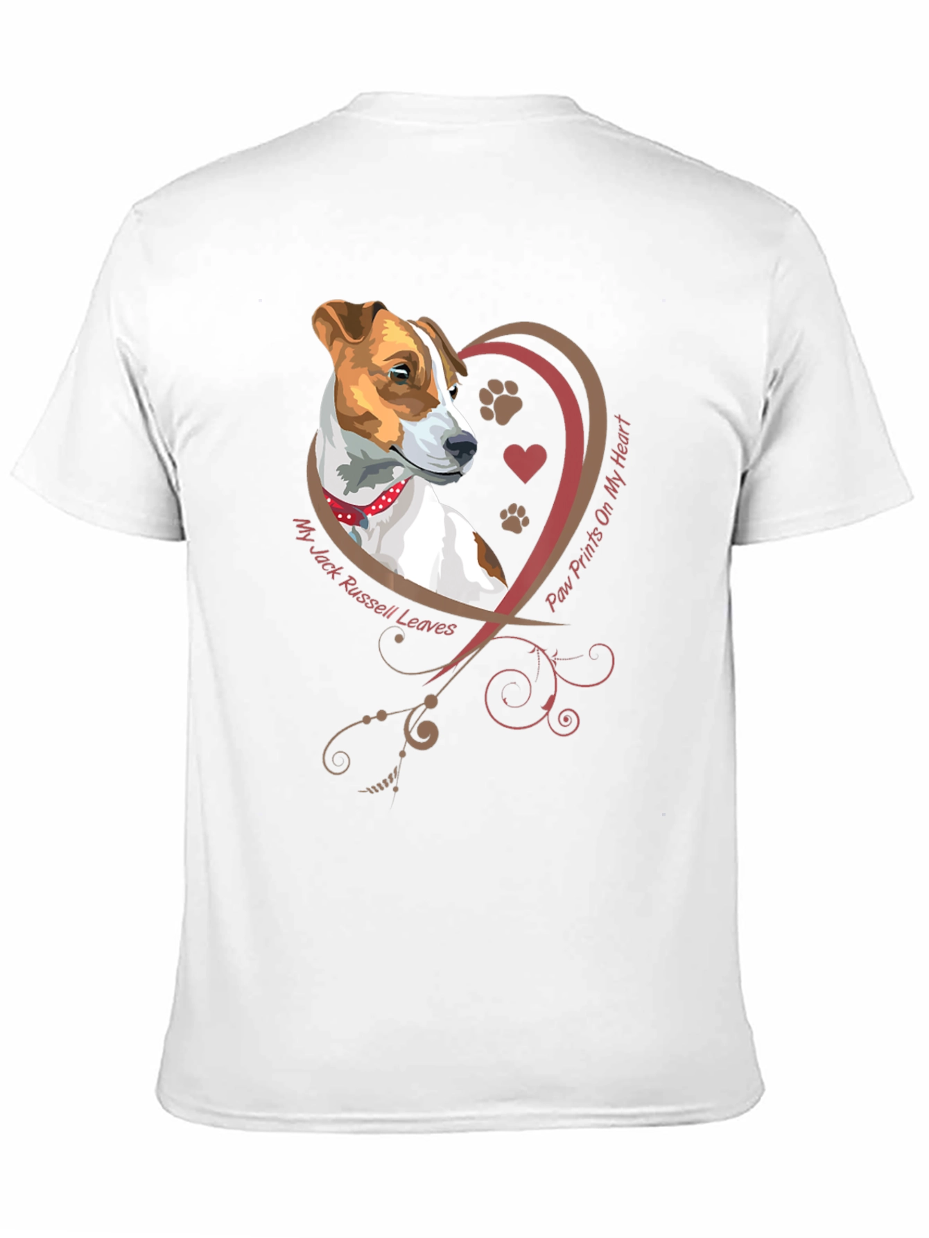 Camiseta Negra con Diseño de Jack Russell y Corazón
