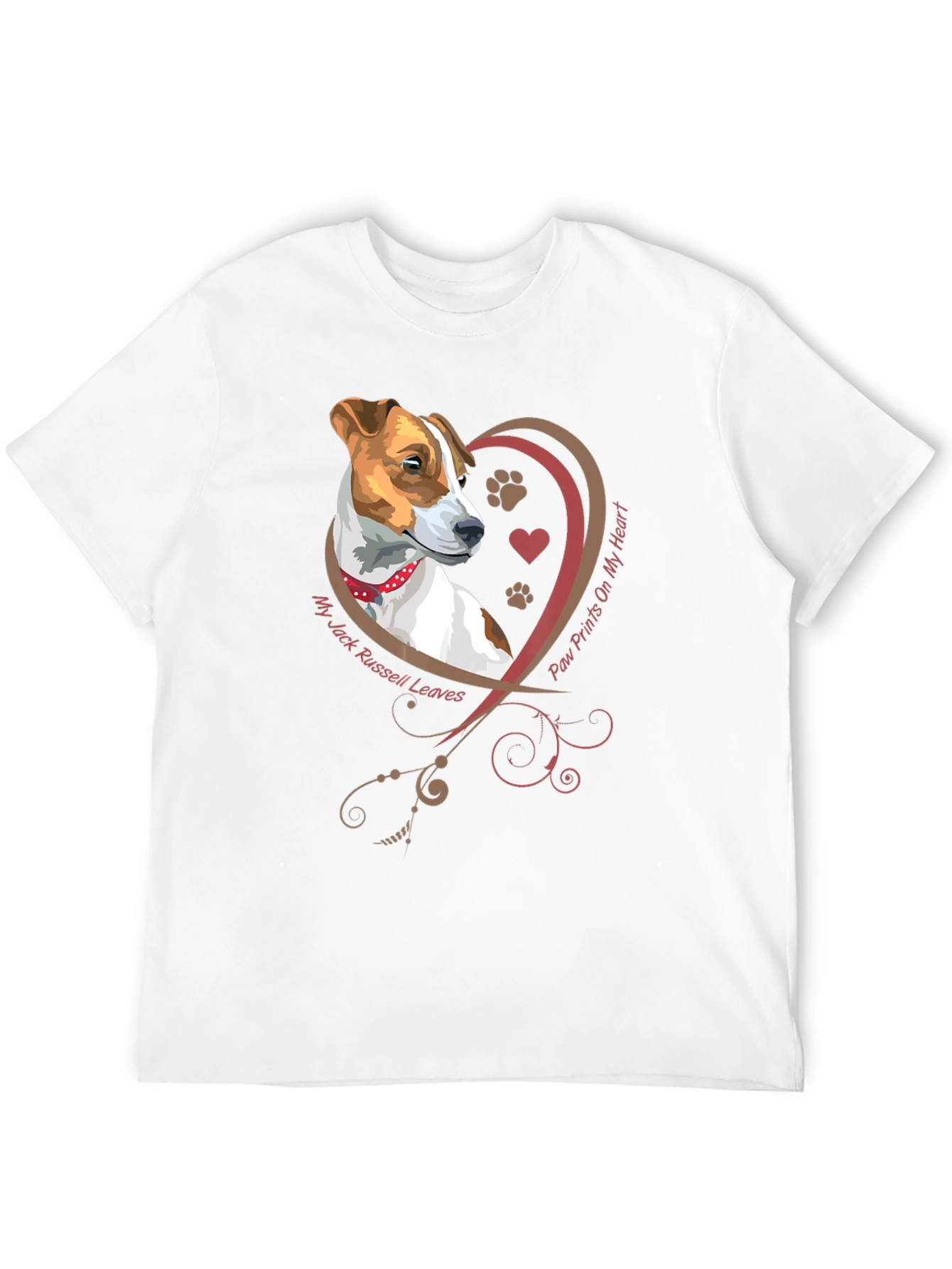 Camiseta Negra con Diseño de Jack Russell y Corazón