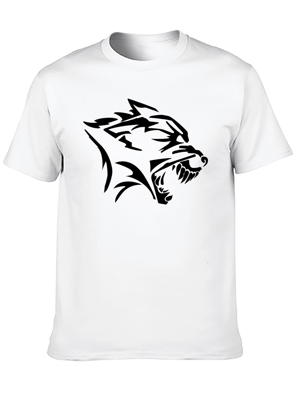 Camiseta Negra con Diseño de Lobo