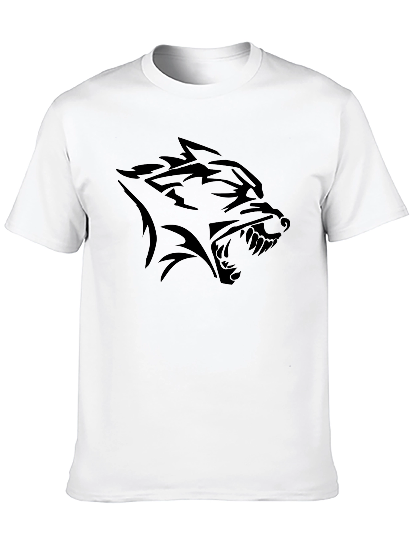 Camiseta Negra con Diseño de Lobo