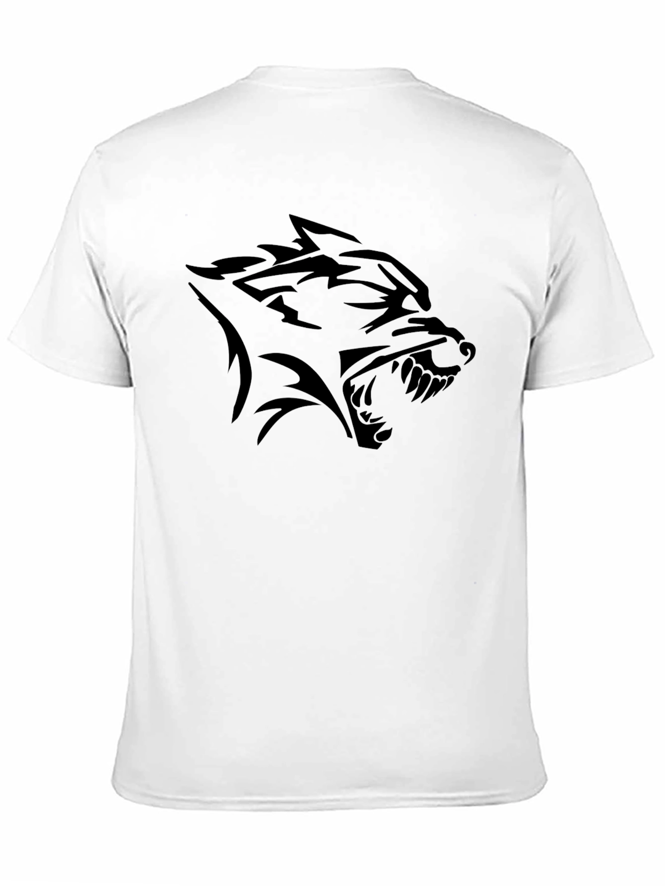 Camiseta Negra con Diseño de Lobo