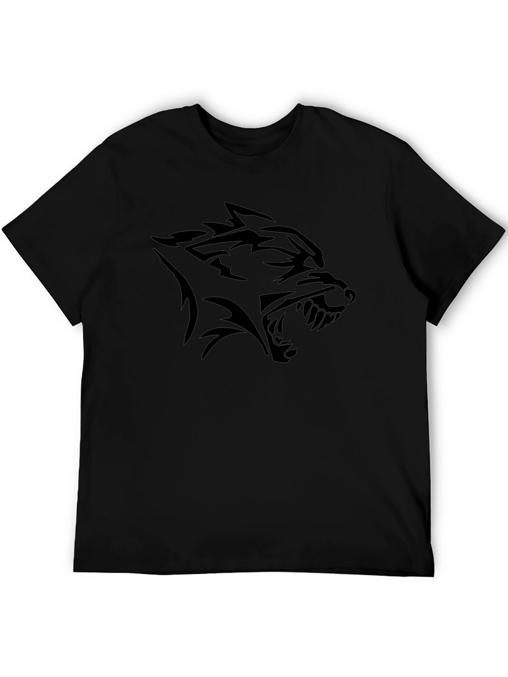Camiseta Negra con Diseño de Lobo