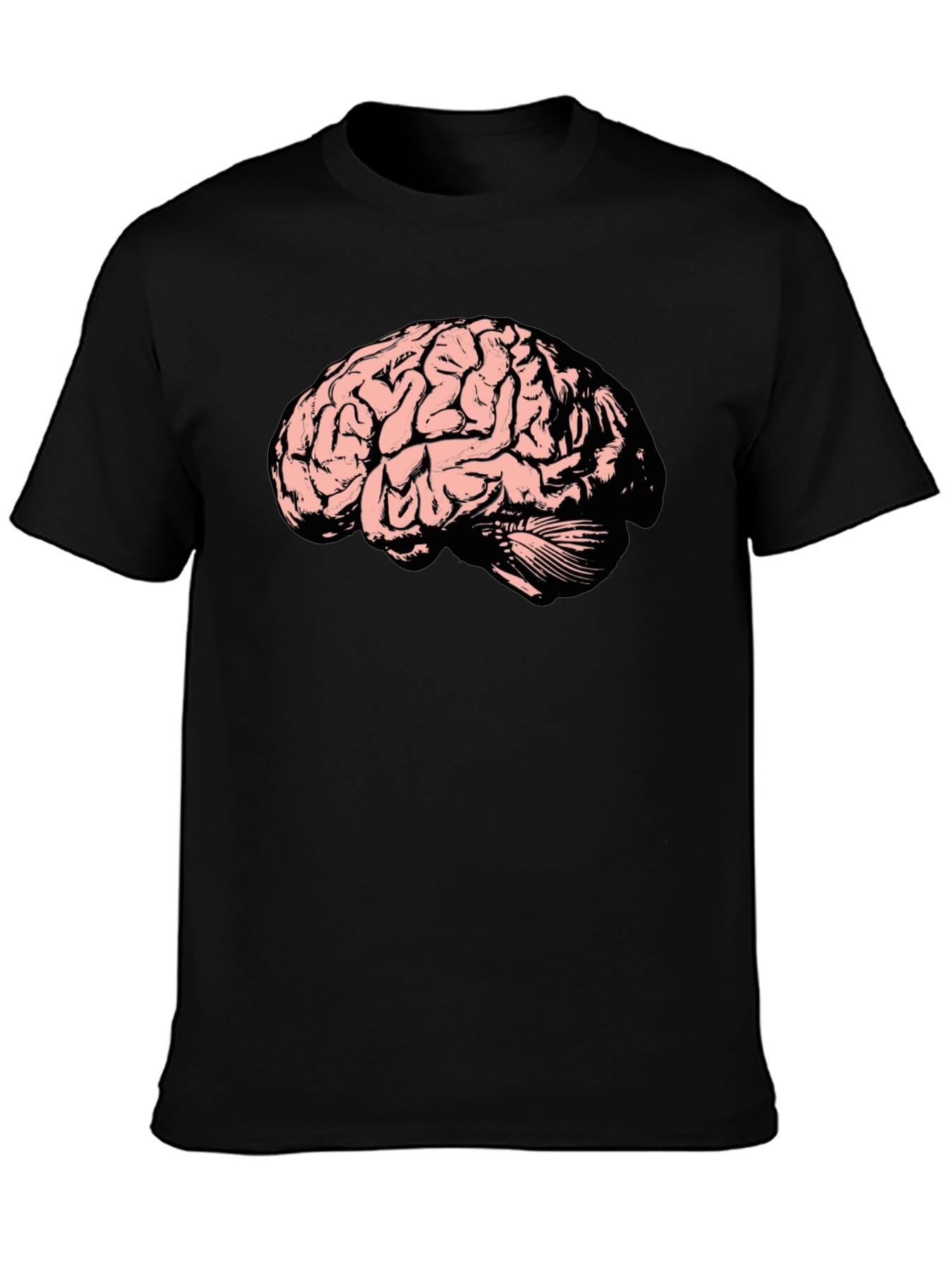 Camiseta Negra con Diseño de Cerebro