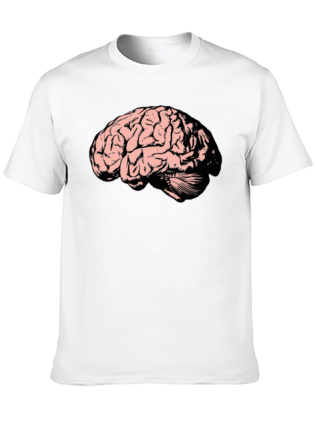 Camiseta Negra con Diseño de Cerebro
