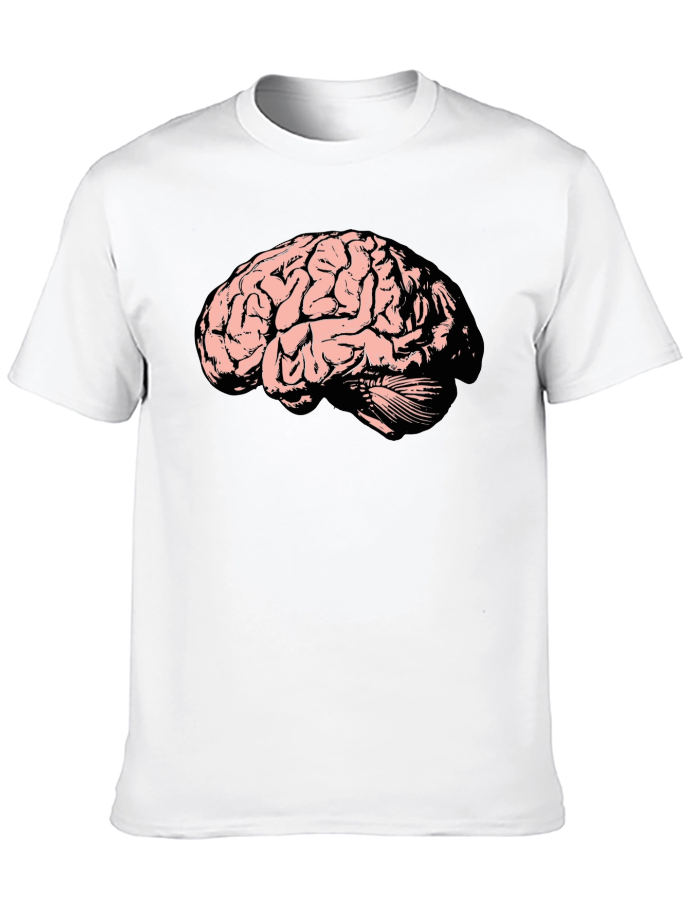 Camiseta Negra con Diseño de Cerebro