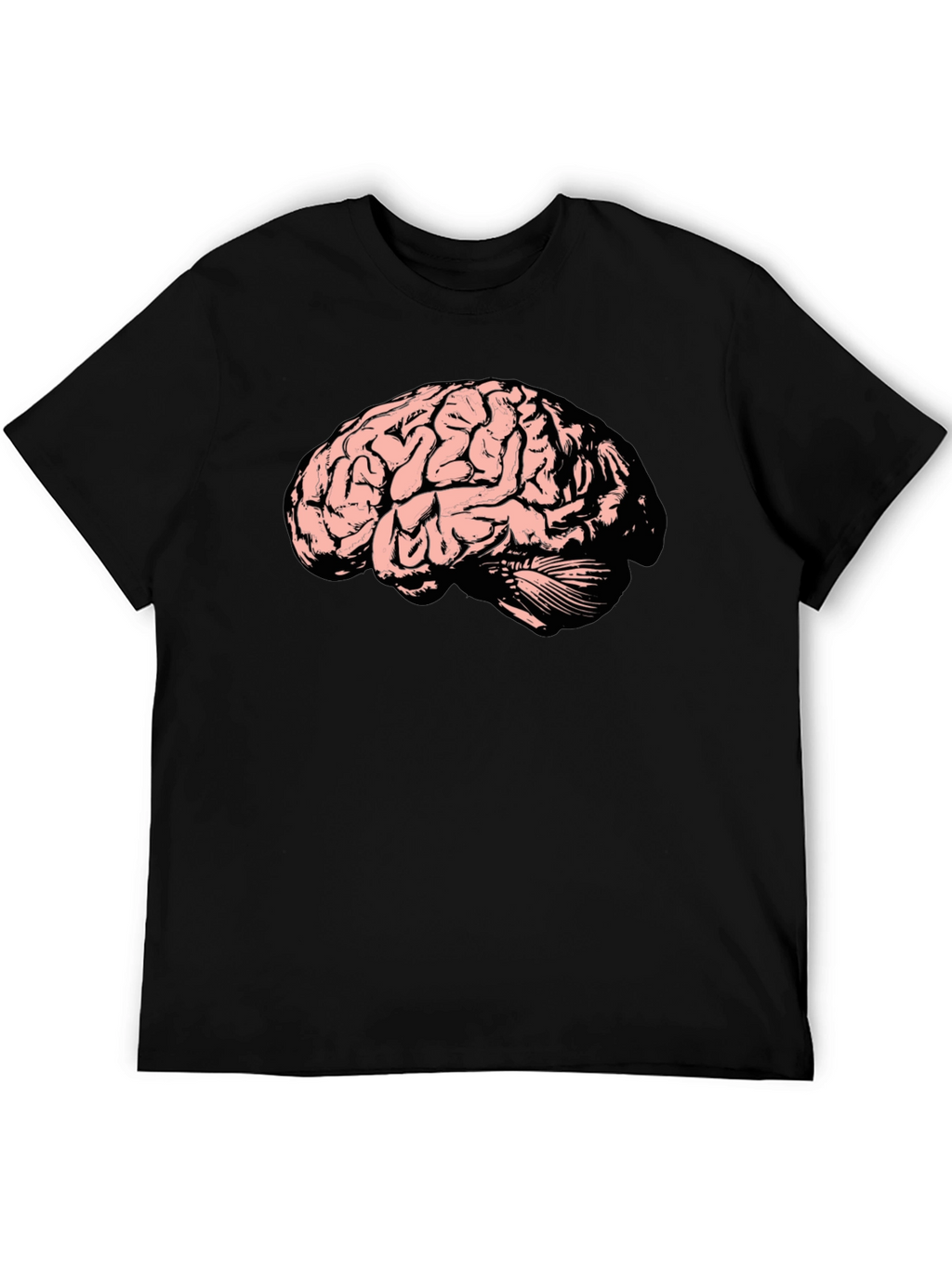 Camiseta Negra con Diseño de Cerebro