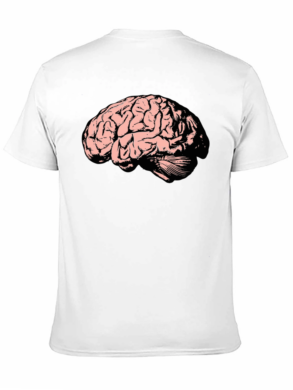 Camiseta Negra con Diseño de Cerebro