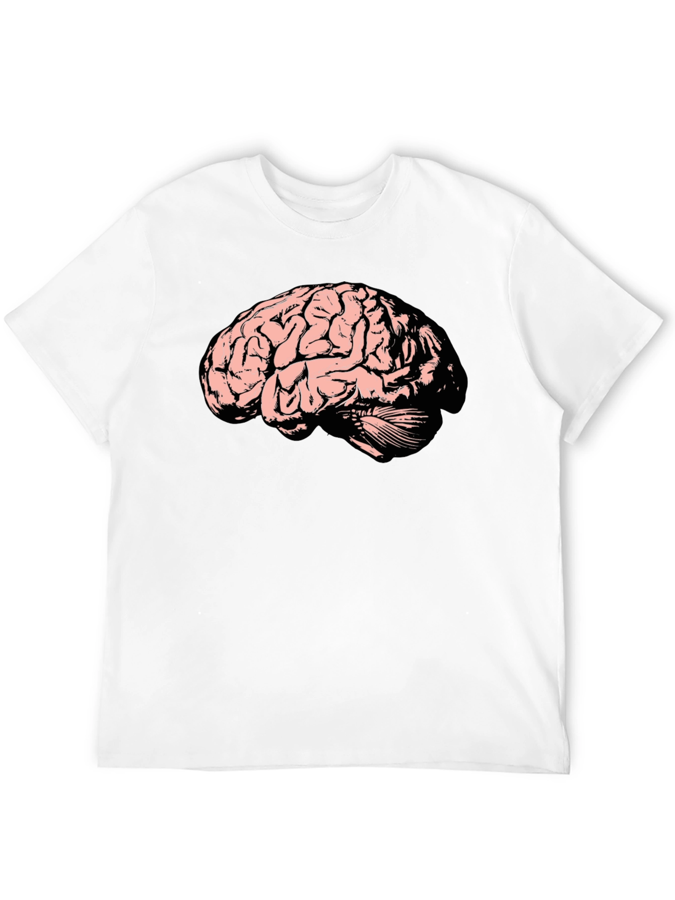 Camiseta Negra con Diseño de Cerebro