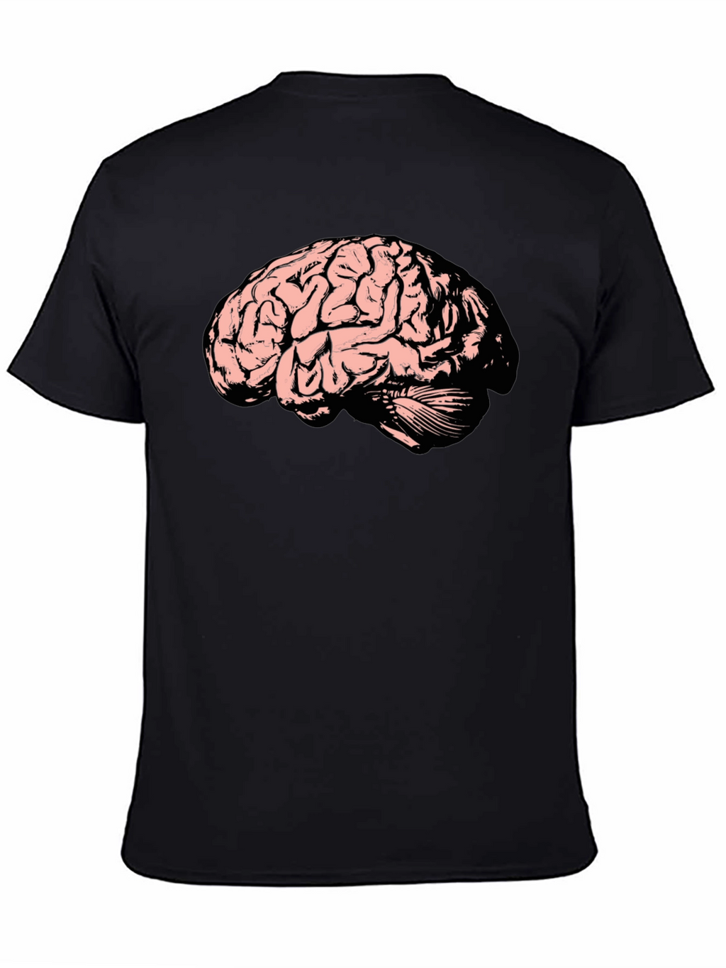 Camiseta Negra con Diseño de Cerebro