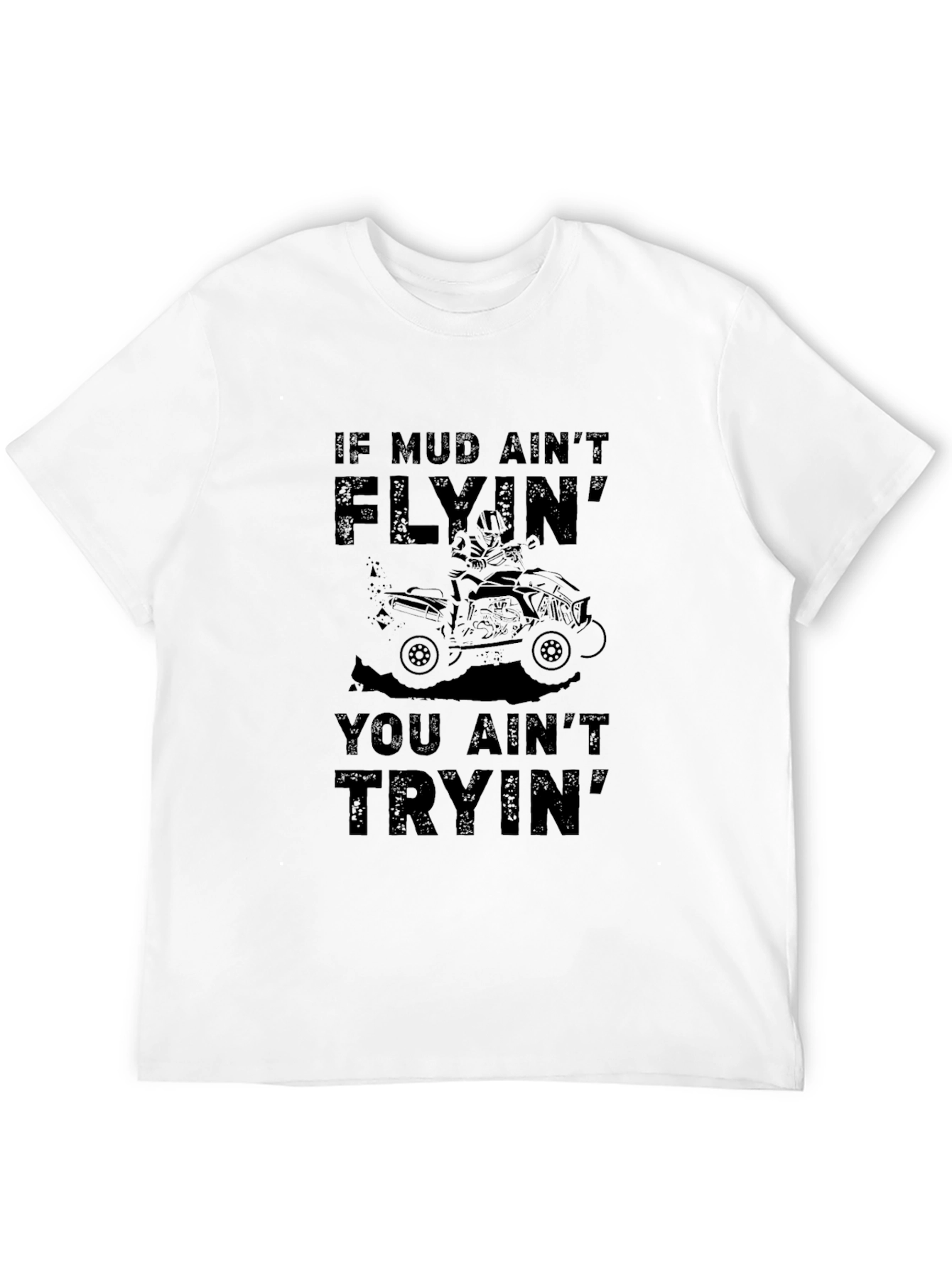 Camiseta Negra con Diseño de ATV y Frase Motivacional