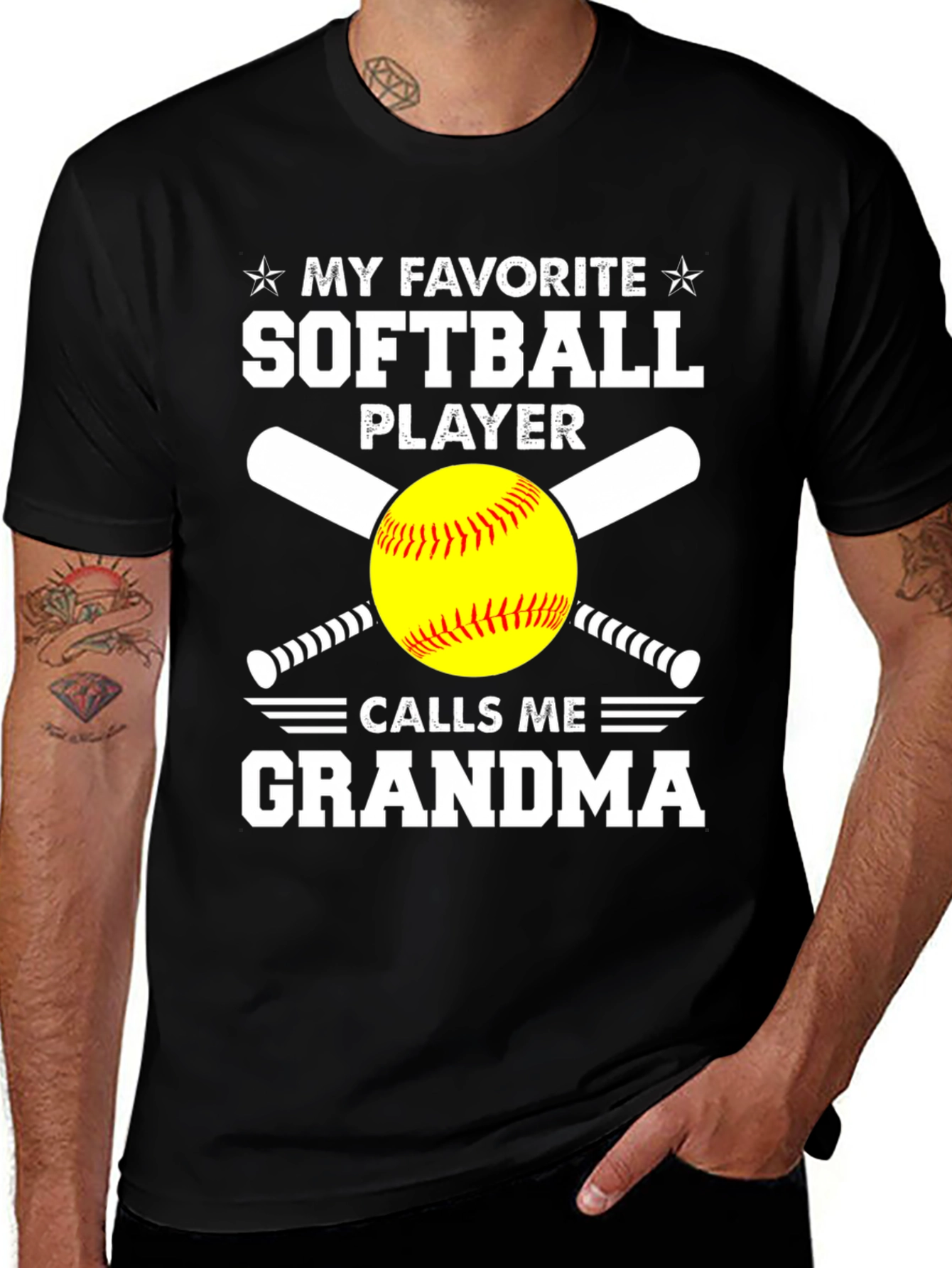 Camiseta Mi Jugador de Softbol Favorito Me Llama Abuela