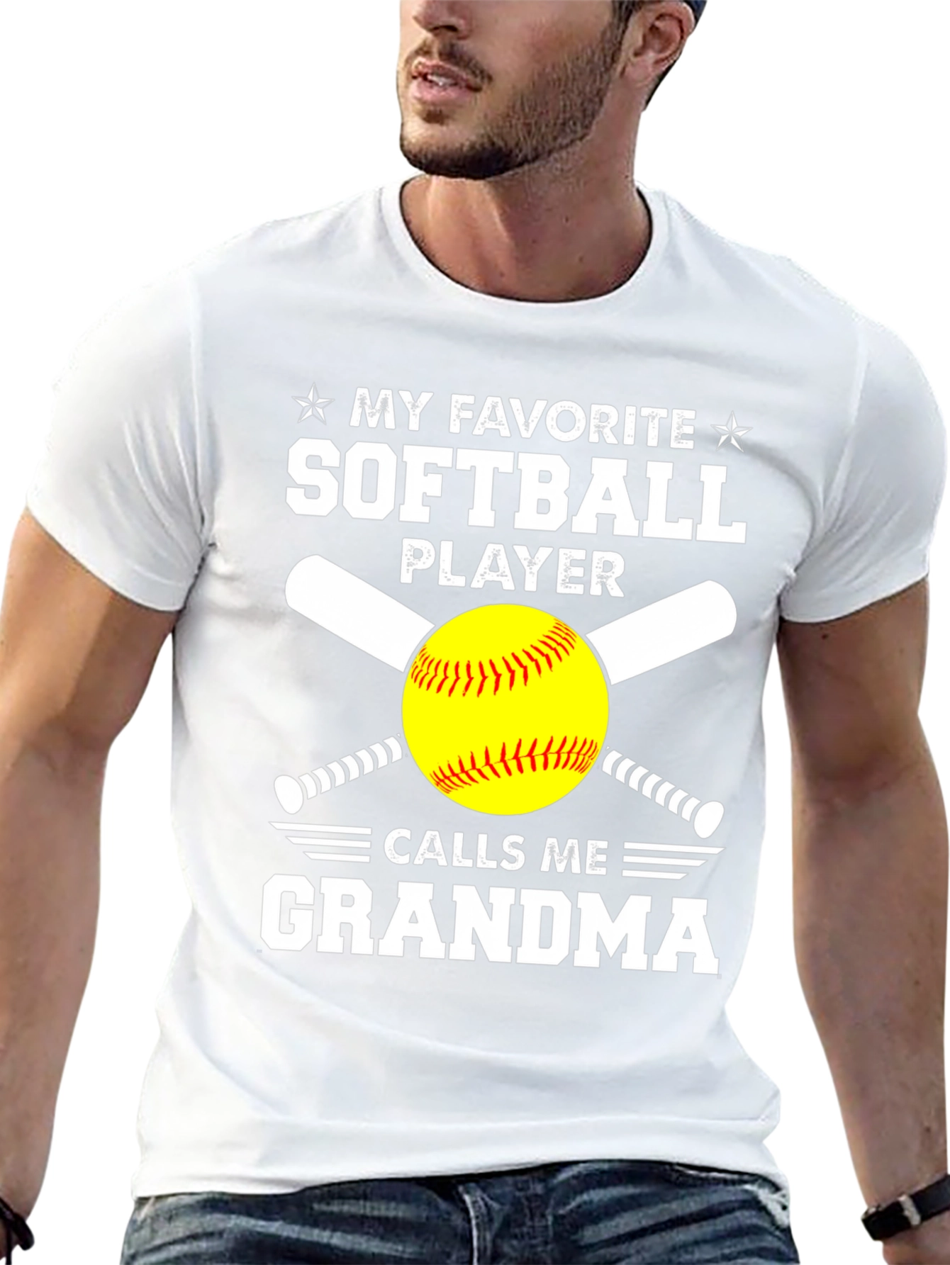 Camiseta Mi Jugador de Softbol Favorito Me Llama Abuela