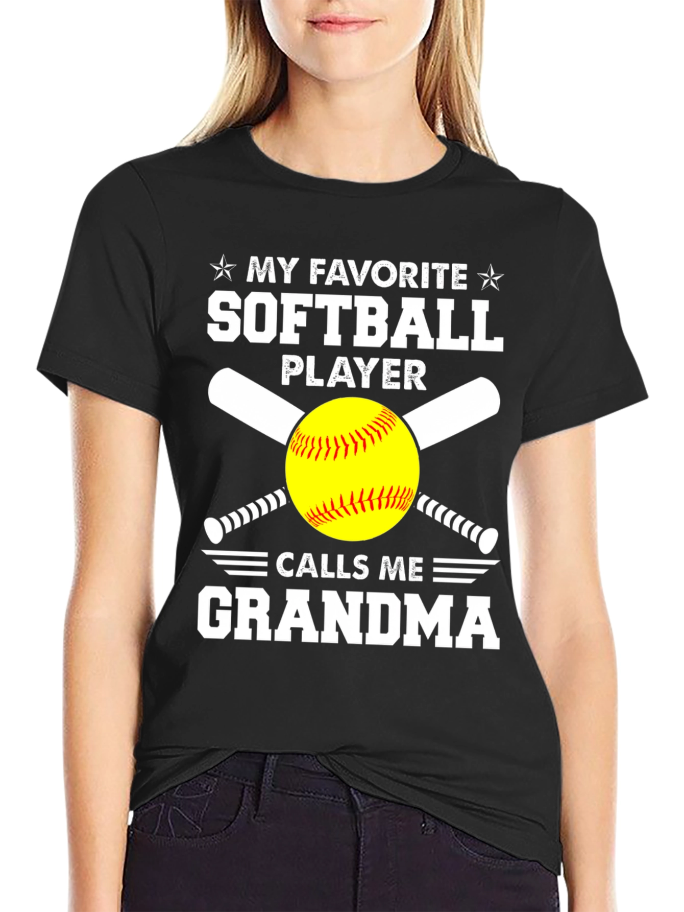 Camiseta Mi Jugador de Softbol Favorito Me Llama Abuela