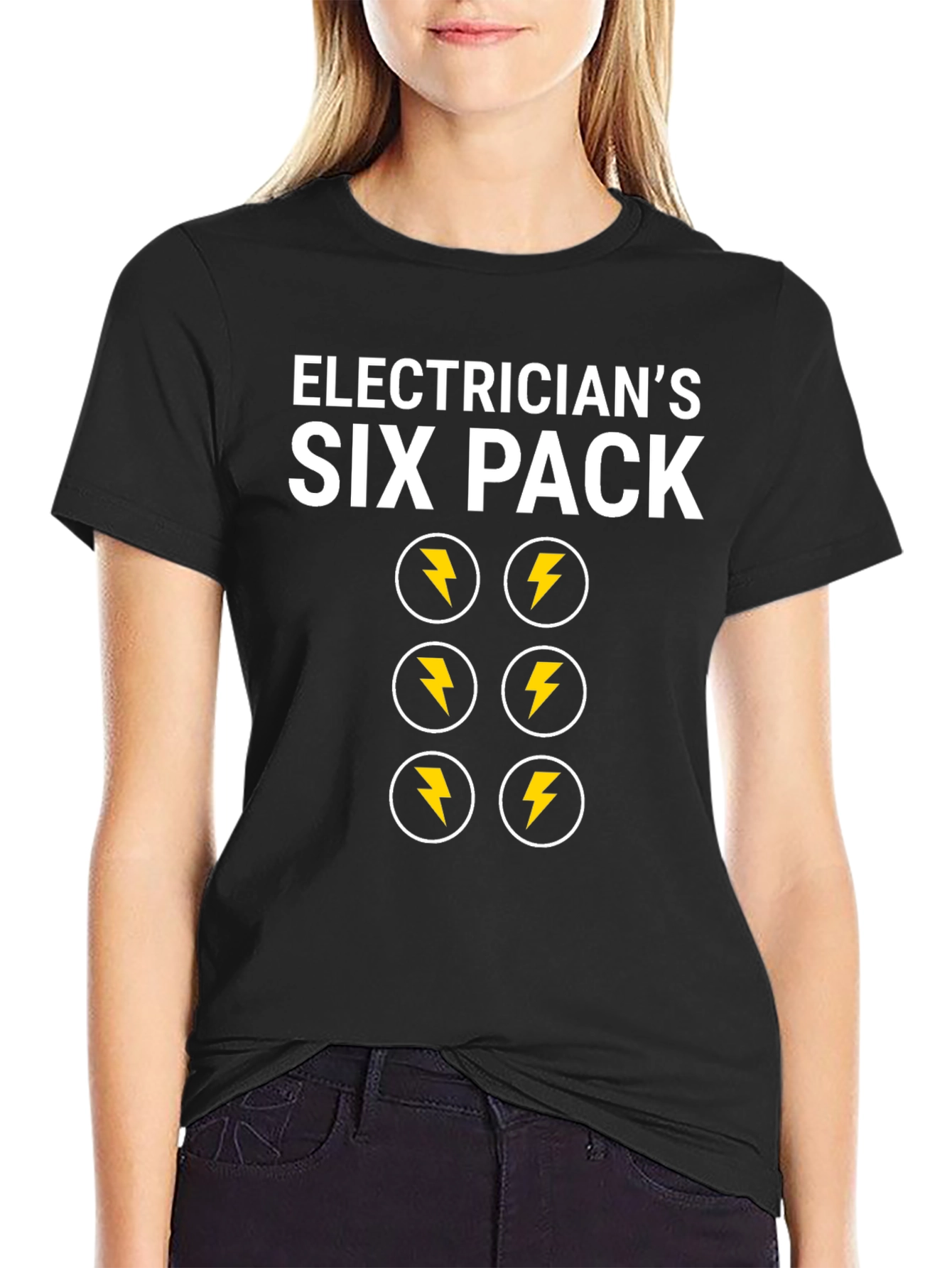 Camiseta Electricista Six Pack Divertida