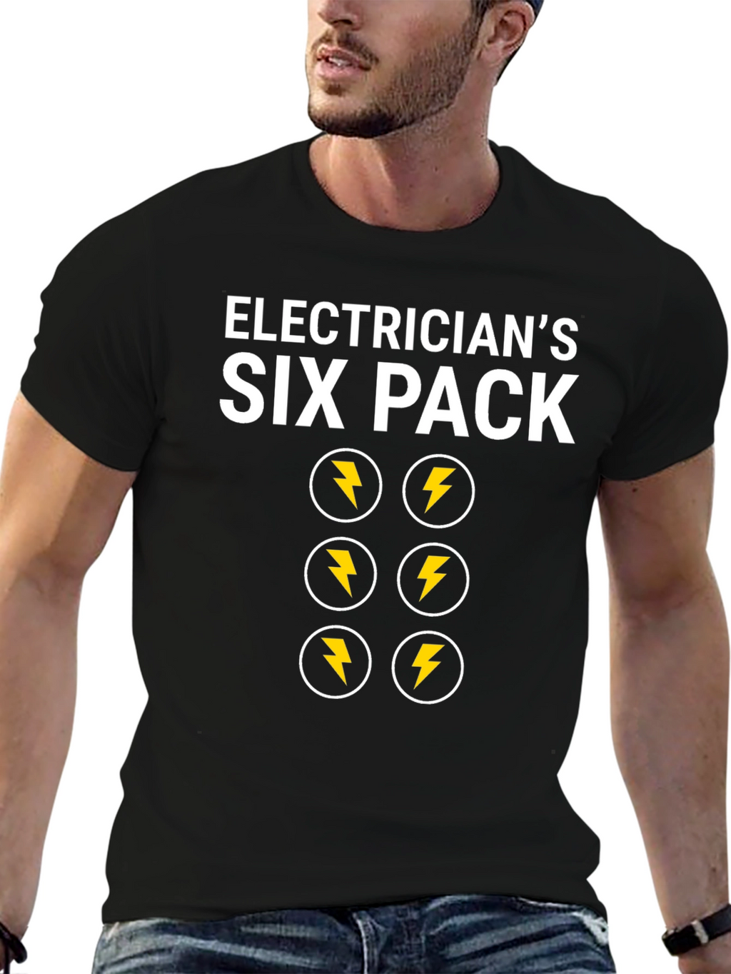 Camiseta Electricista Six Pack Divertida