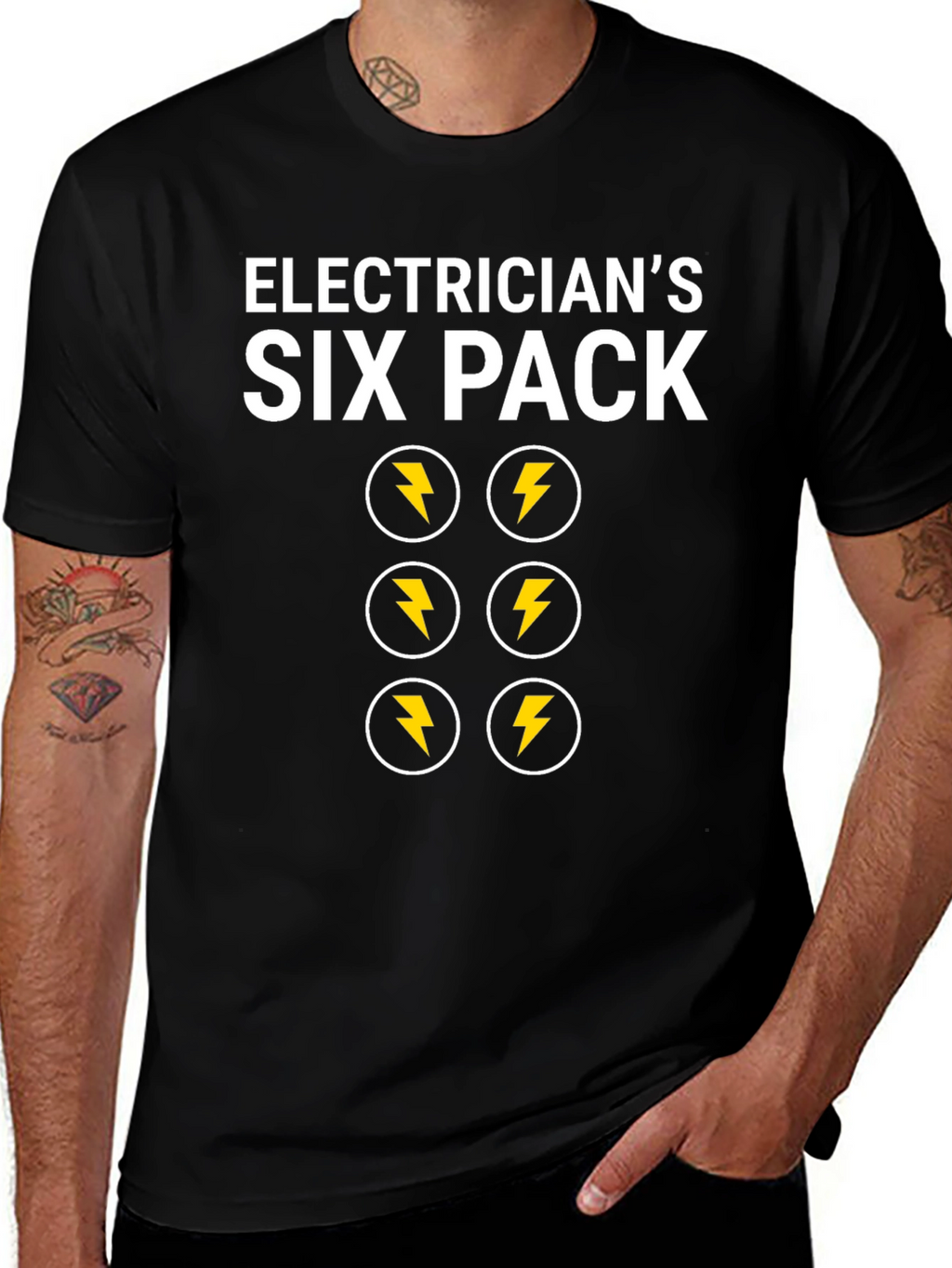 Camiseta Electricista Six Pack Divertida
