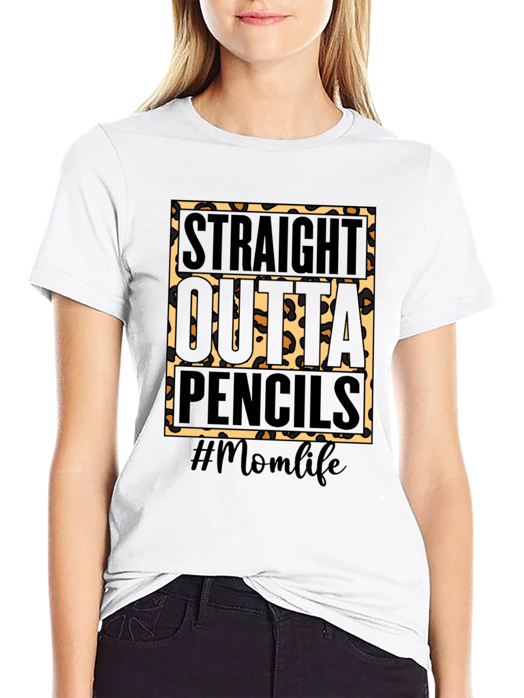Camiseta #Momlife Straight Outta Pencils