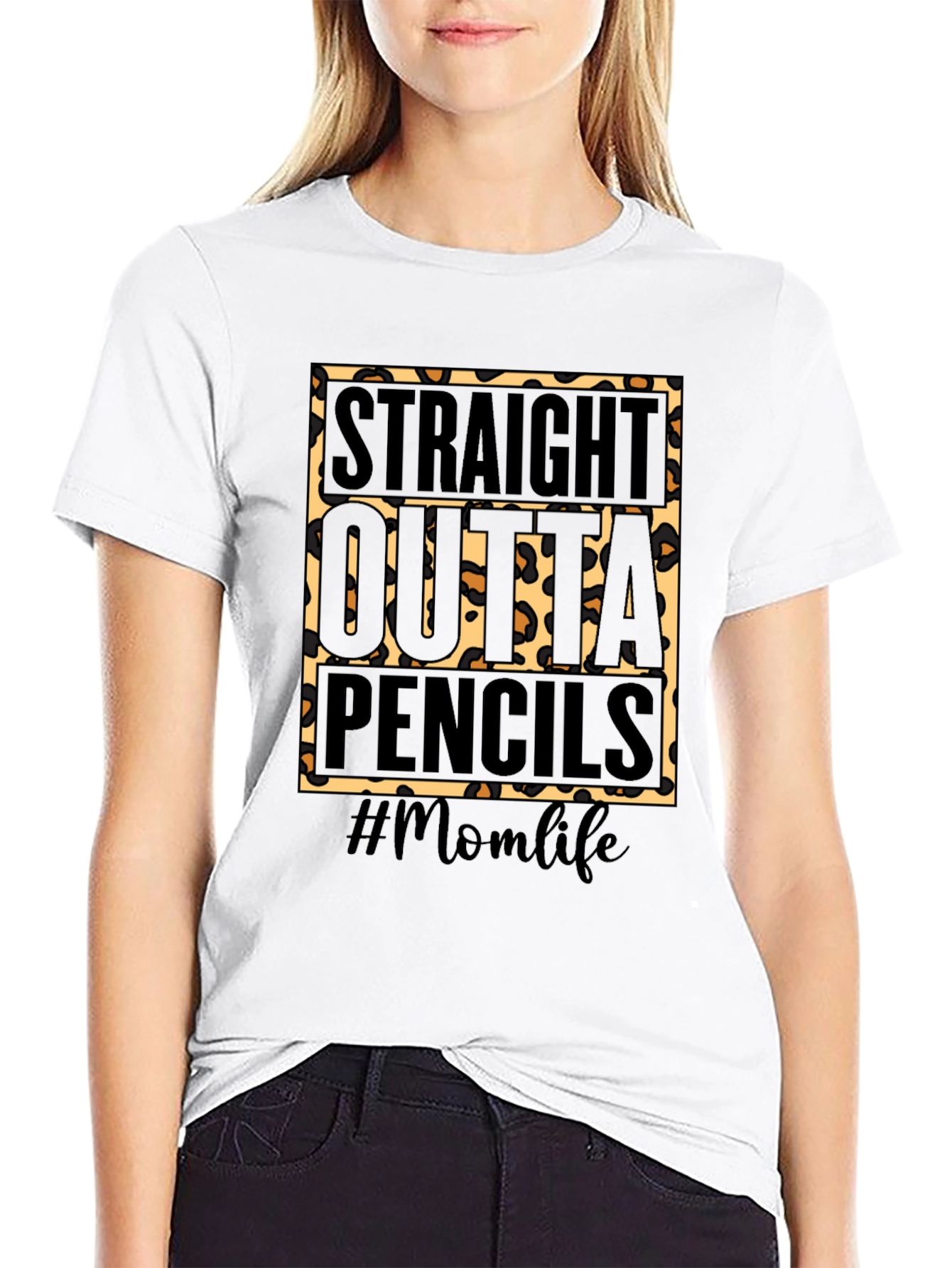 Camiseta #Momlife Straight Outta Pencils