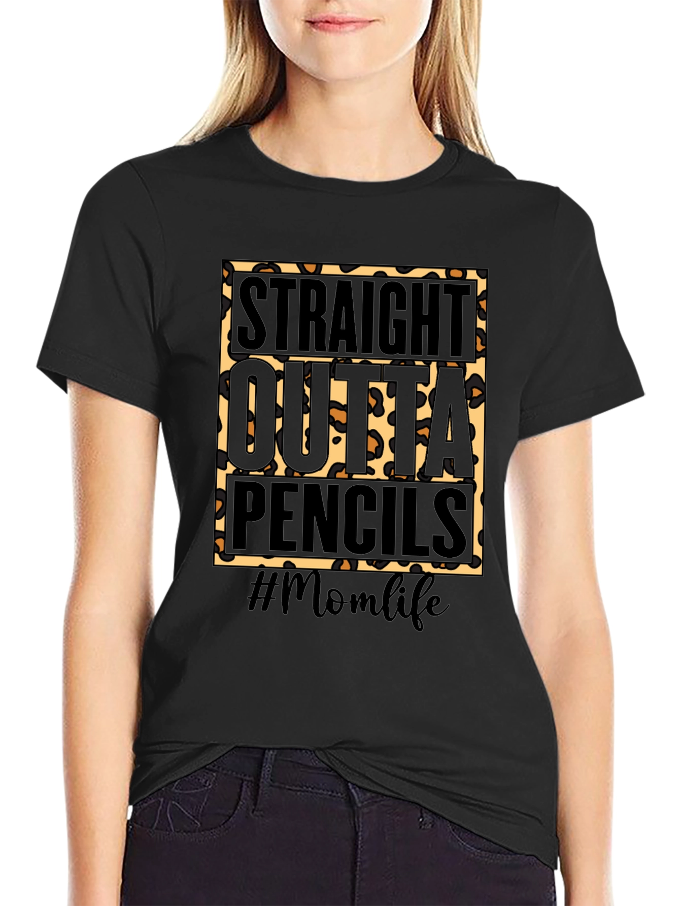 Camiseta #Momlife Straight Outta Pencils
