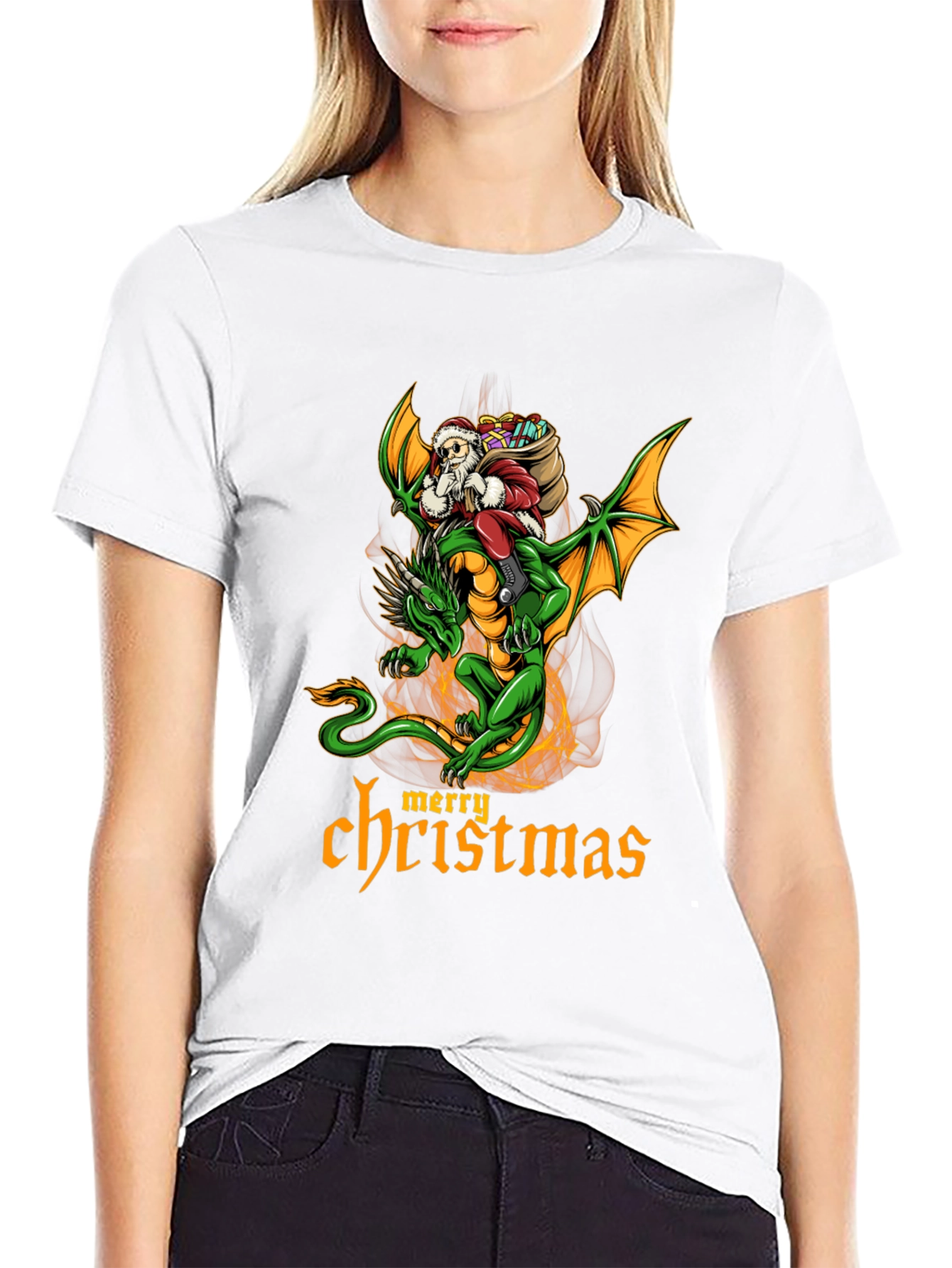 Camiseta Dragón Navideño para Hombre
