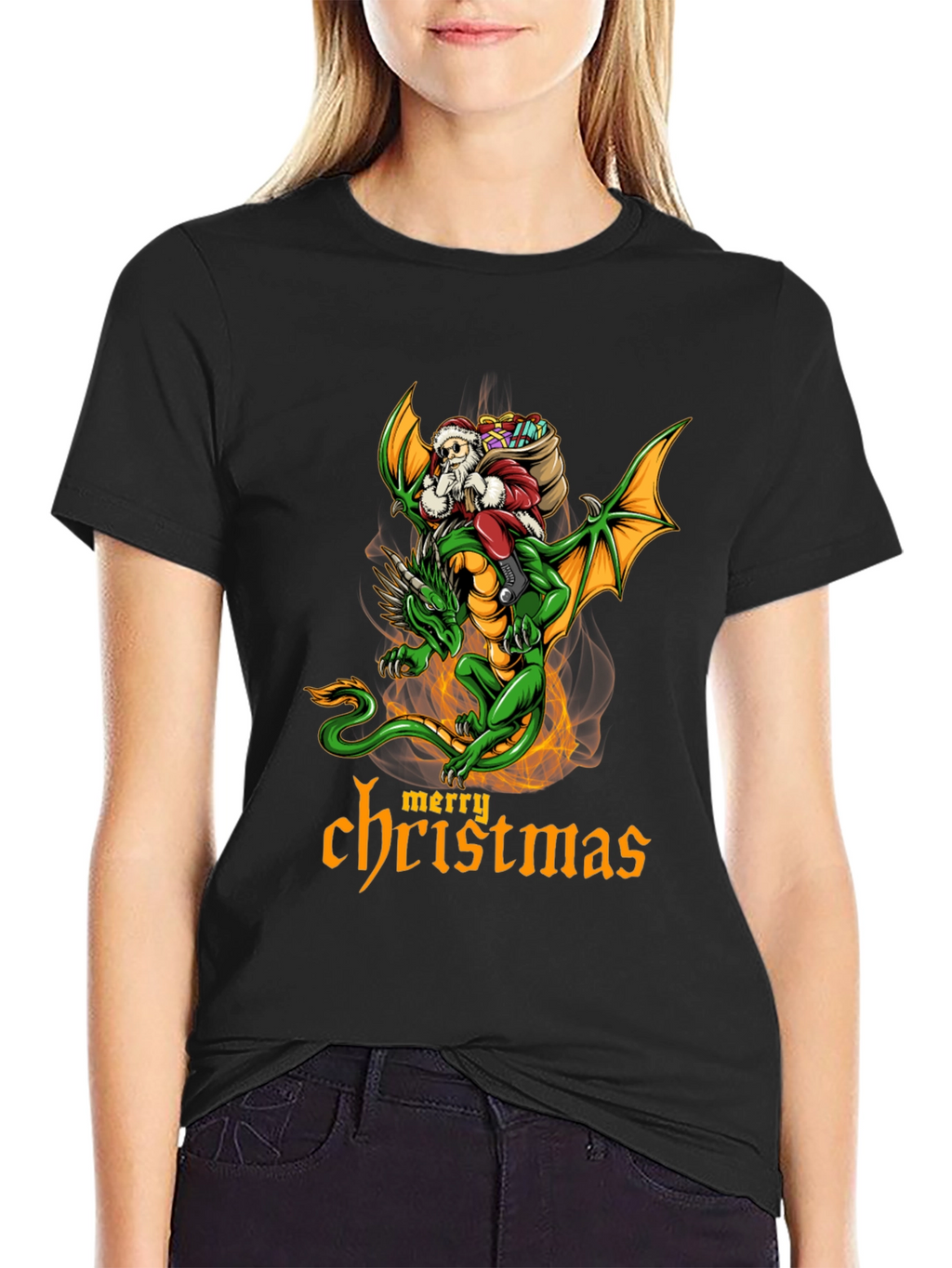 Camiseta Dragón Navideño para Hombre