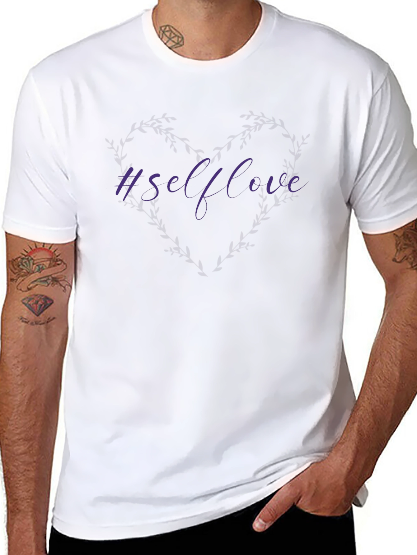 Camiseta Negra #Selflove Estilo Casual