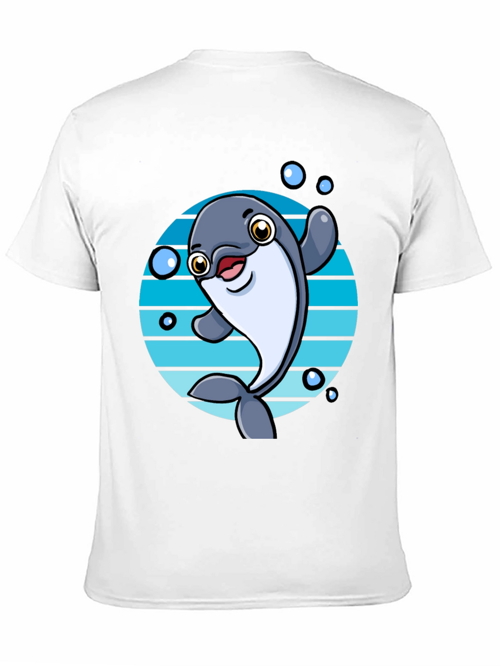 Camiseta Negra con Diseño de Delfín Animado