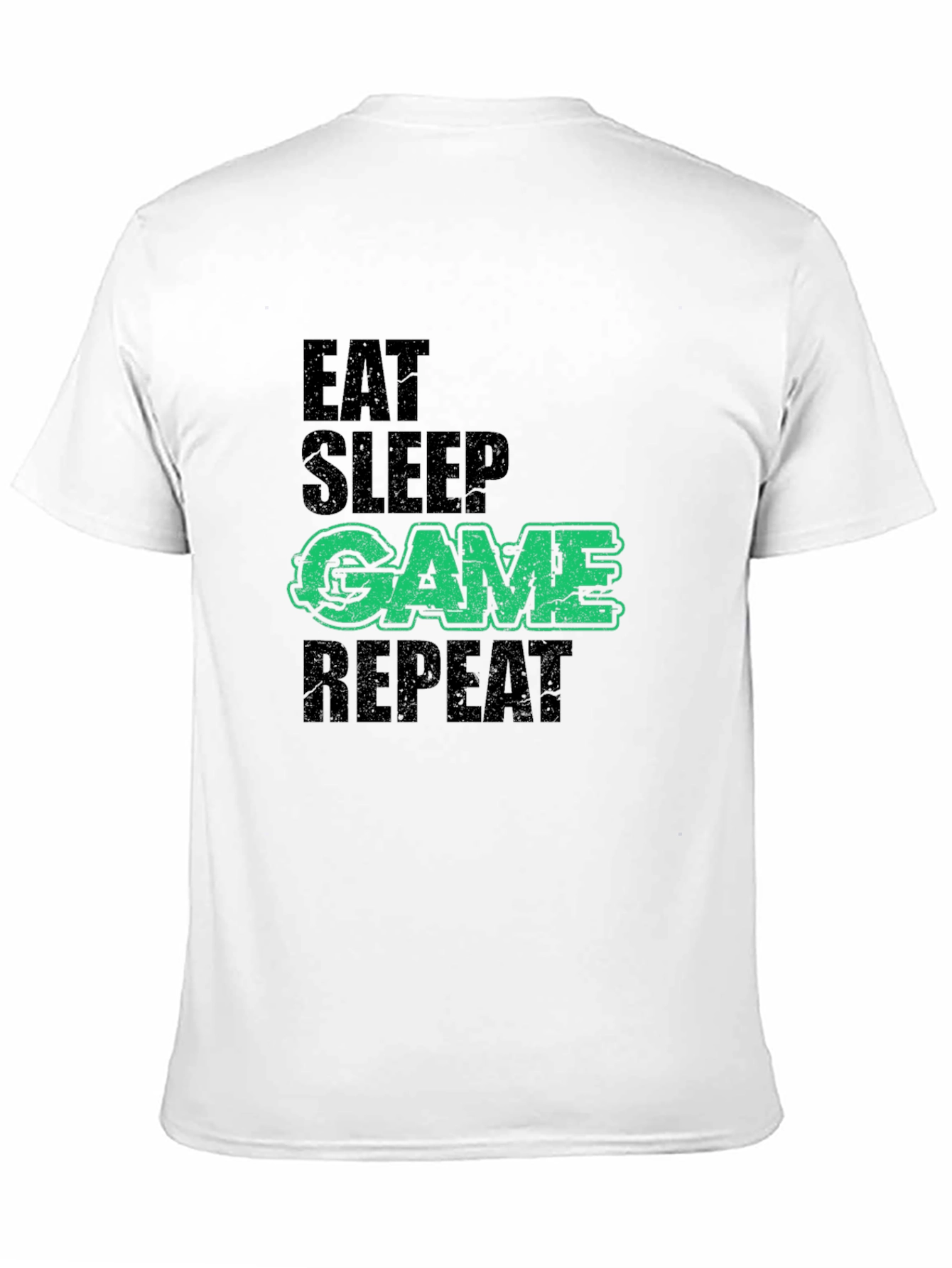 Camiseta Eat Sleep Game Repeat Negra para Gamers