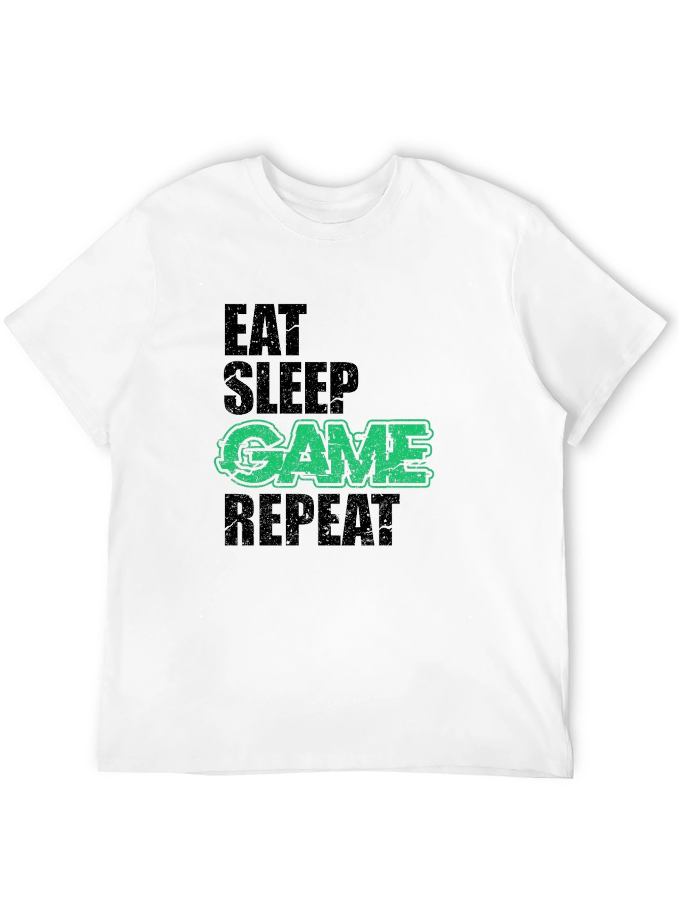 Camiseta Eat Sleep Game Repeat Negra para Gamers
