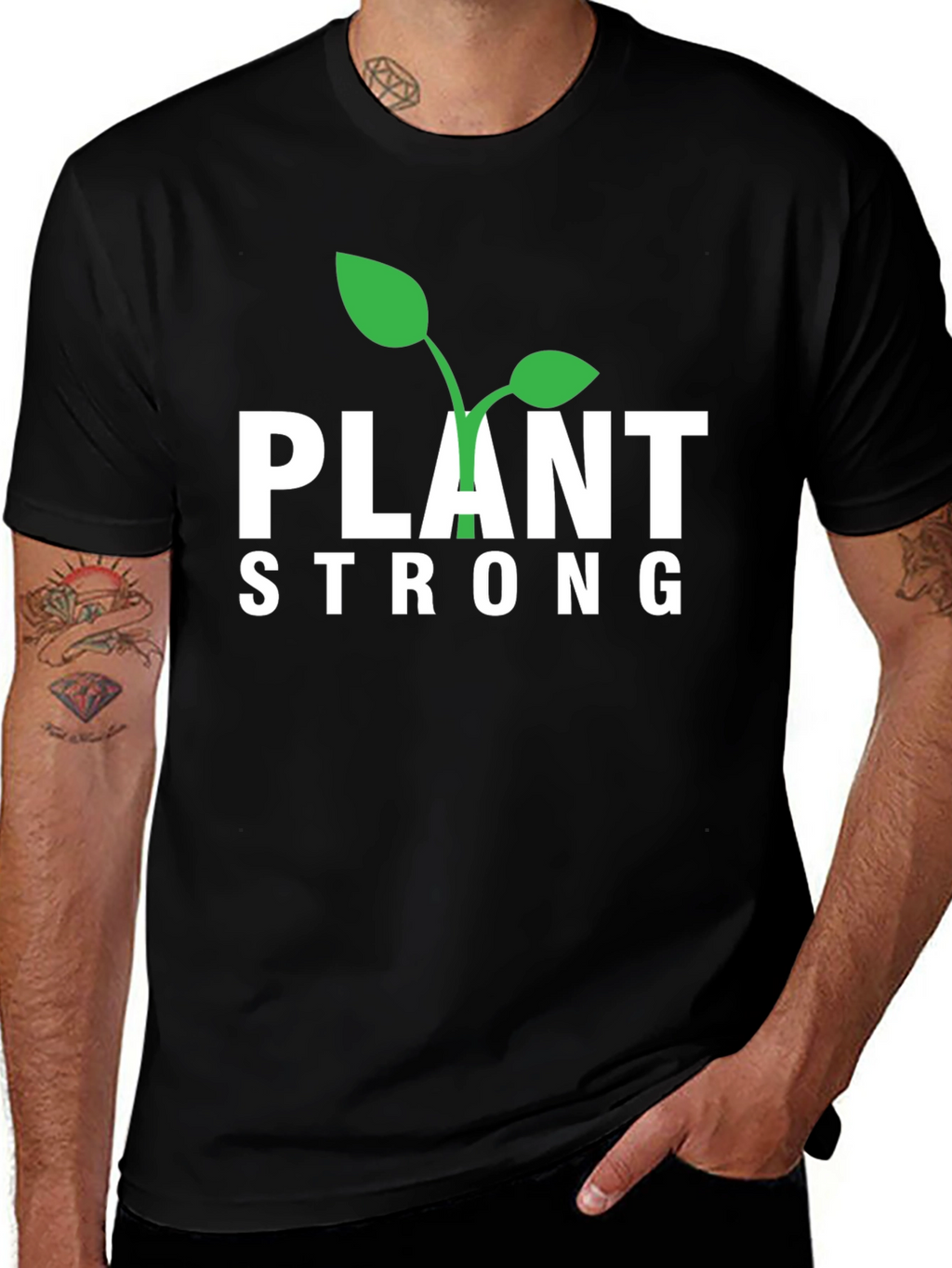 Camiseta Negra Plant Strong para Hombre