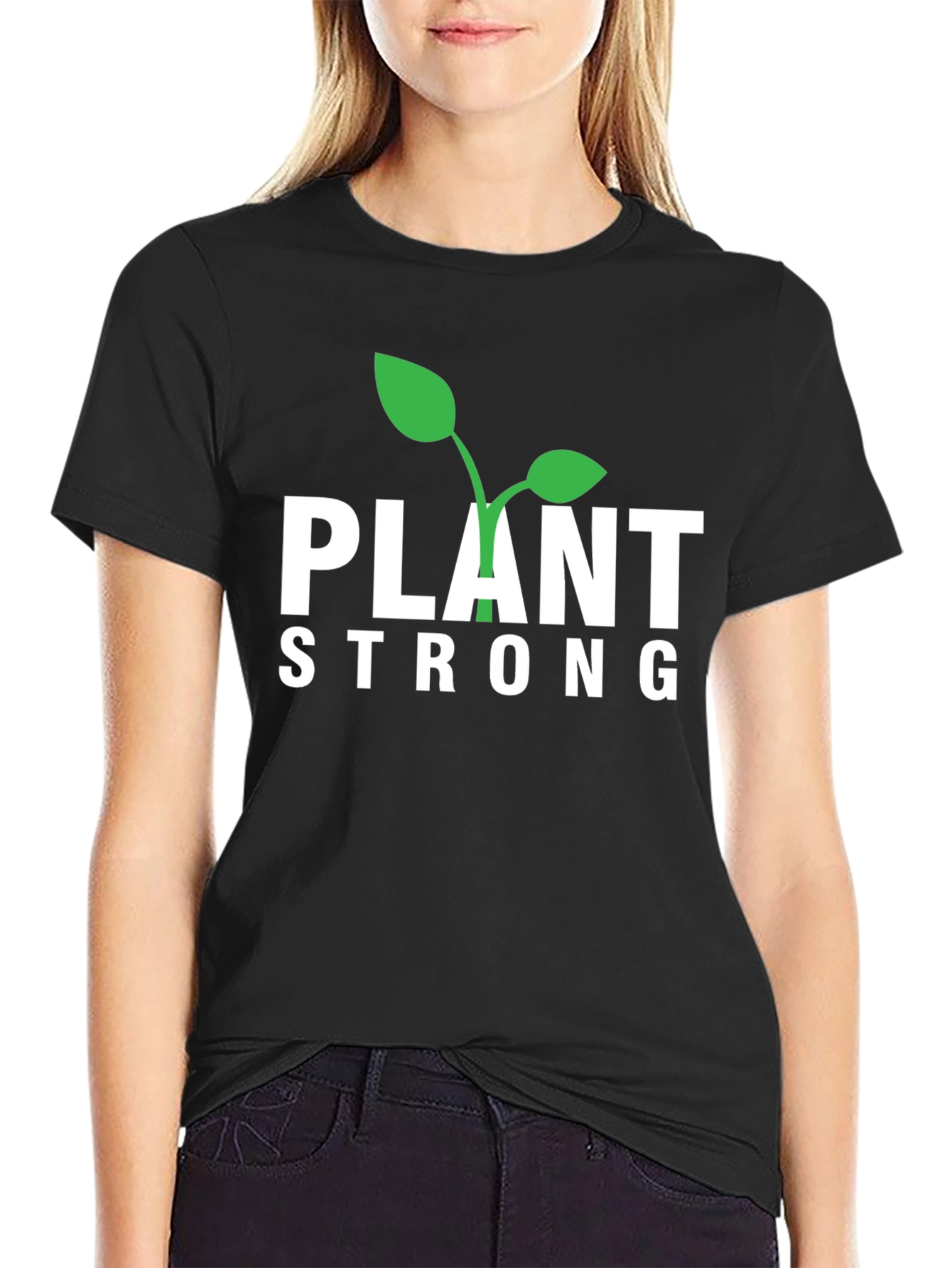 Camiseta Negra Plant Strong para Hombre