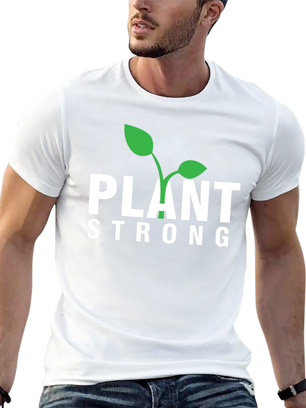 Camiseta Negra Plant Strong para Hombre