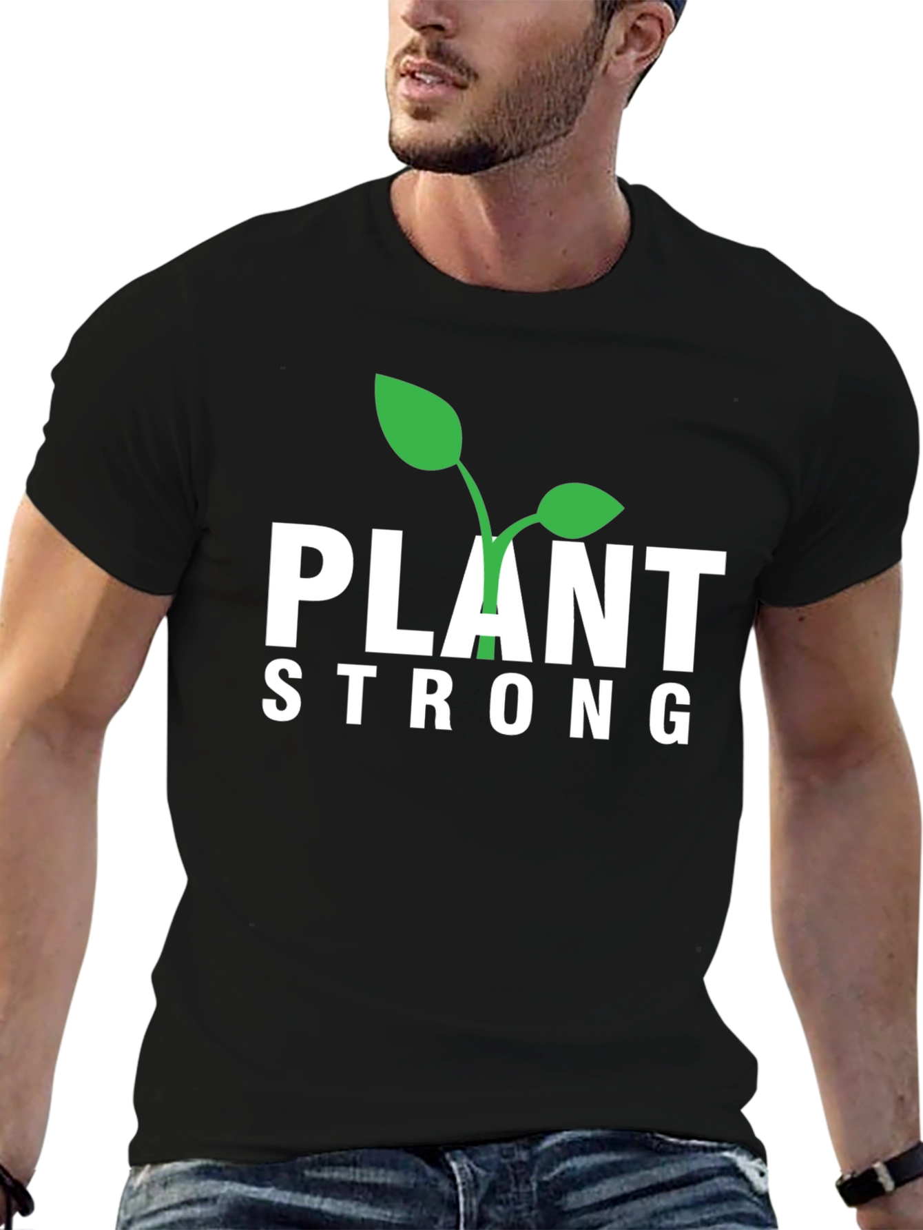 Camiseta Negra Plant Strong para Hombre